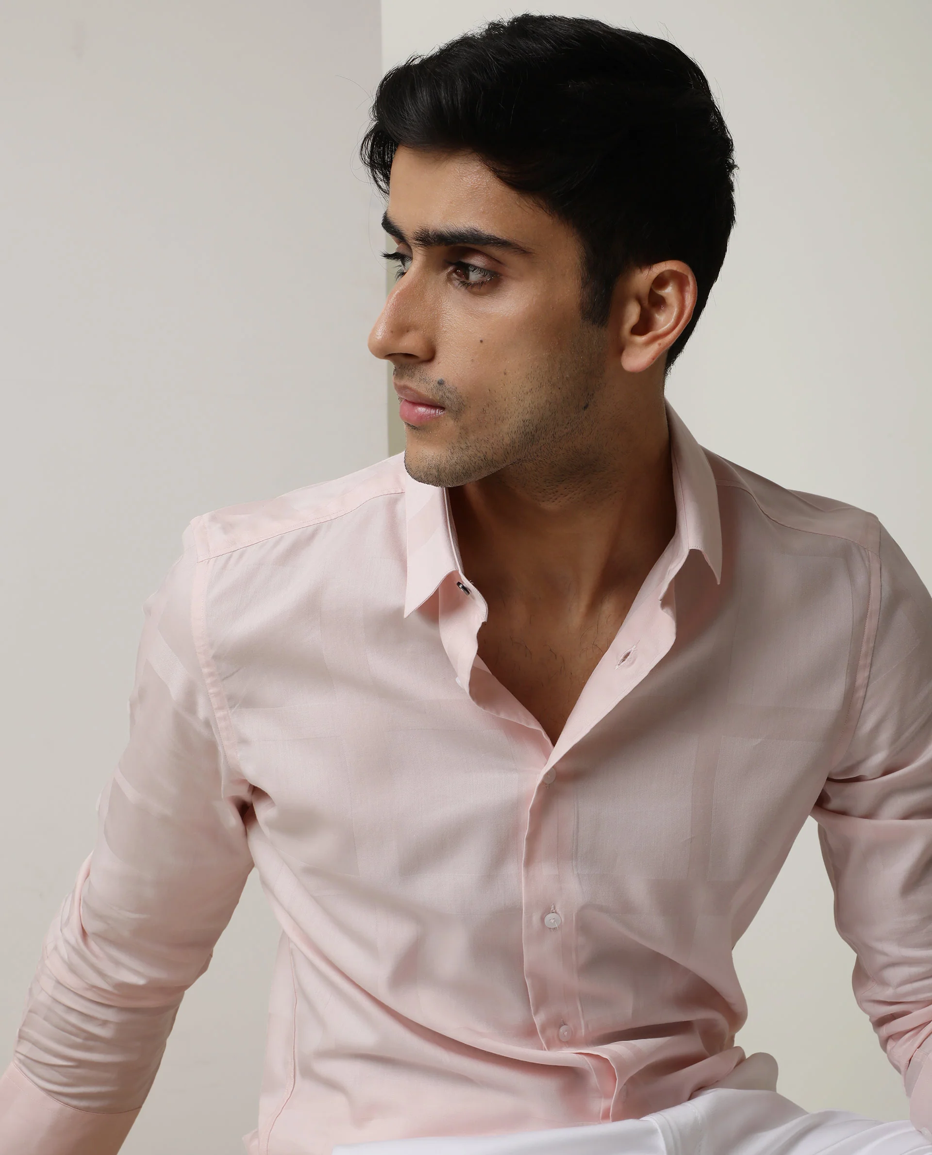 Rare Rabbit Men's Boxline Light Pink Cotton Checked Print Regular Fit Full Sleeve Collared Shirt - Image 9