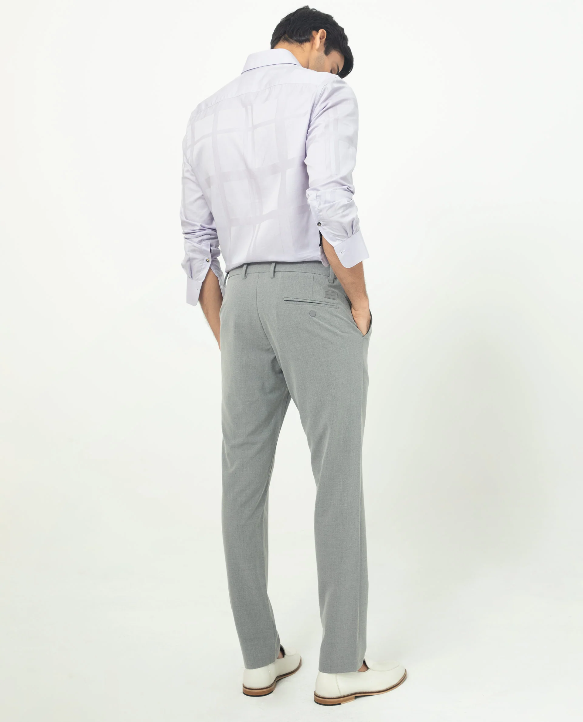 Rare Rabbit Men's Boxlines Pastel Purple Cotton Checked Print Regular Fit Full Sleeve Collared Shirt - Image 10