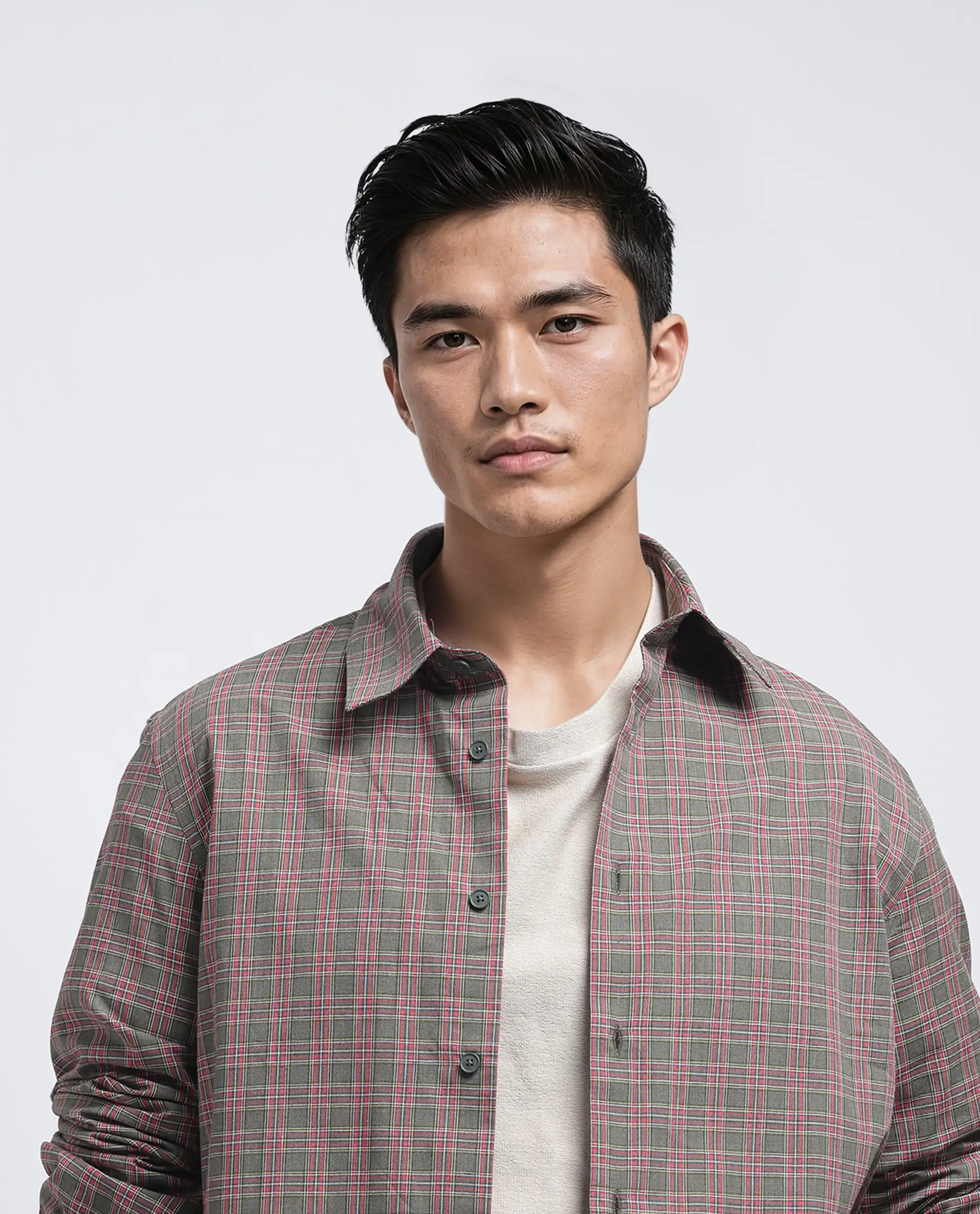 Rare Rabbit Men's Boxy Dark Olive Cotton Checked Print Regular Fit Full Sleeve Collared Shirt - Image 6