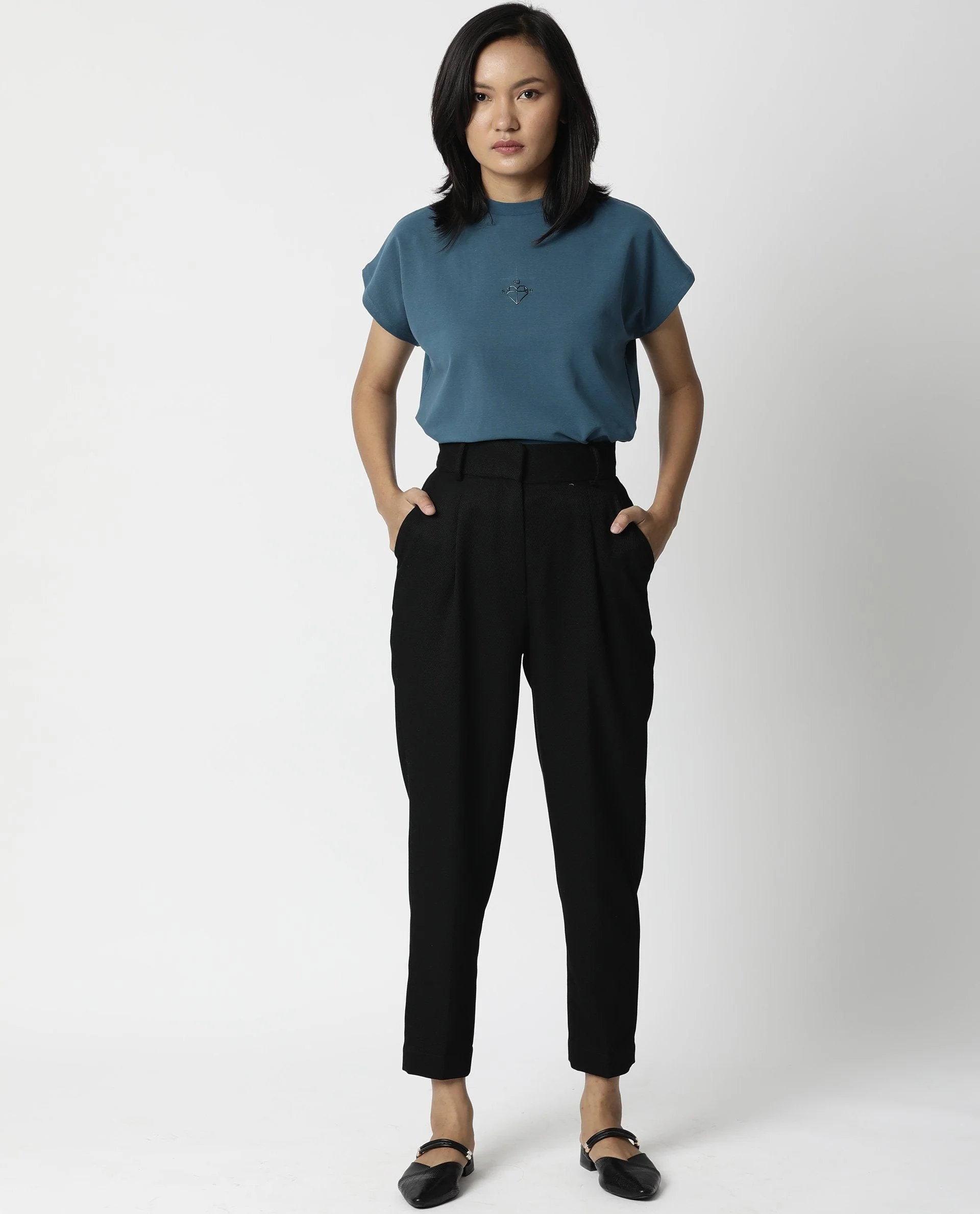 Rareism Women Bozz Black Trousers Checks - Image 3