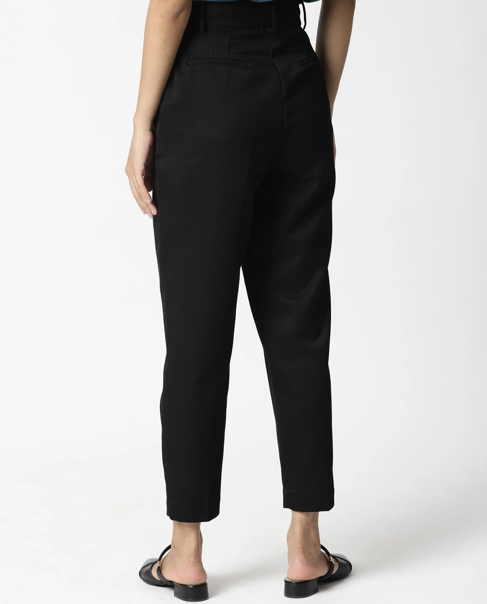 Rareism Women Bozz Black Trousers Checks - Image 4
