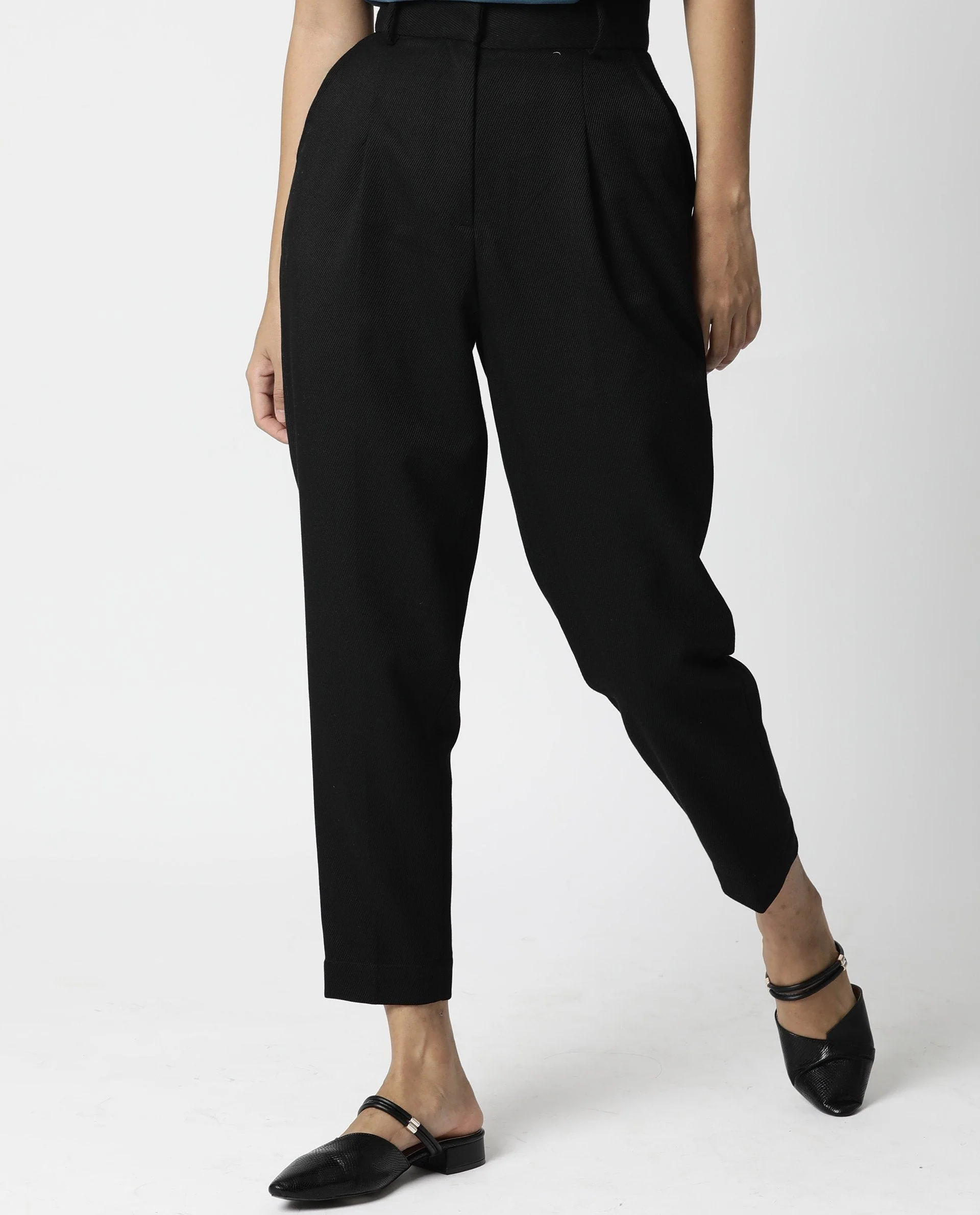 Rareism Women Bozz Black Trousers Checks - Image 6
