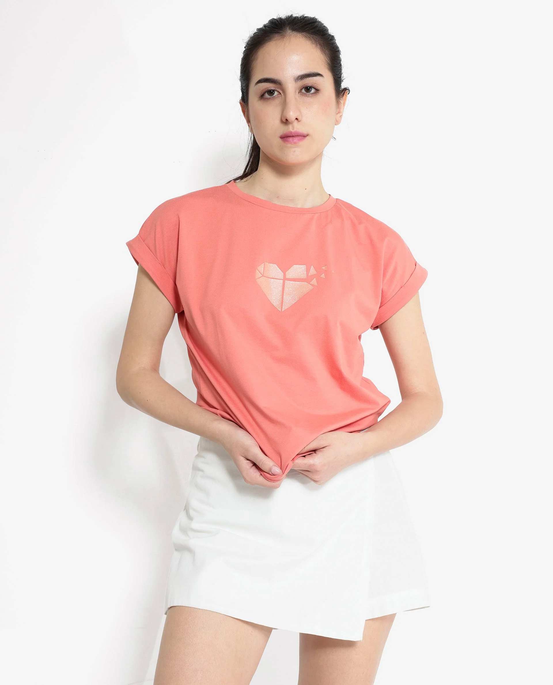 Rareism Women's Brahe Light Orange Cotton Crew Neck Graphic Print Boxy Fit T-Shirt - Image 6