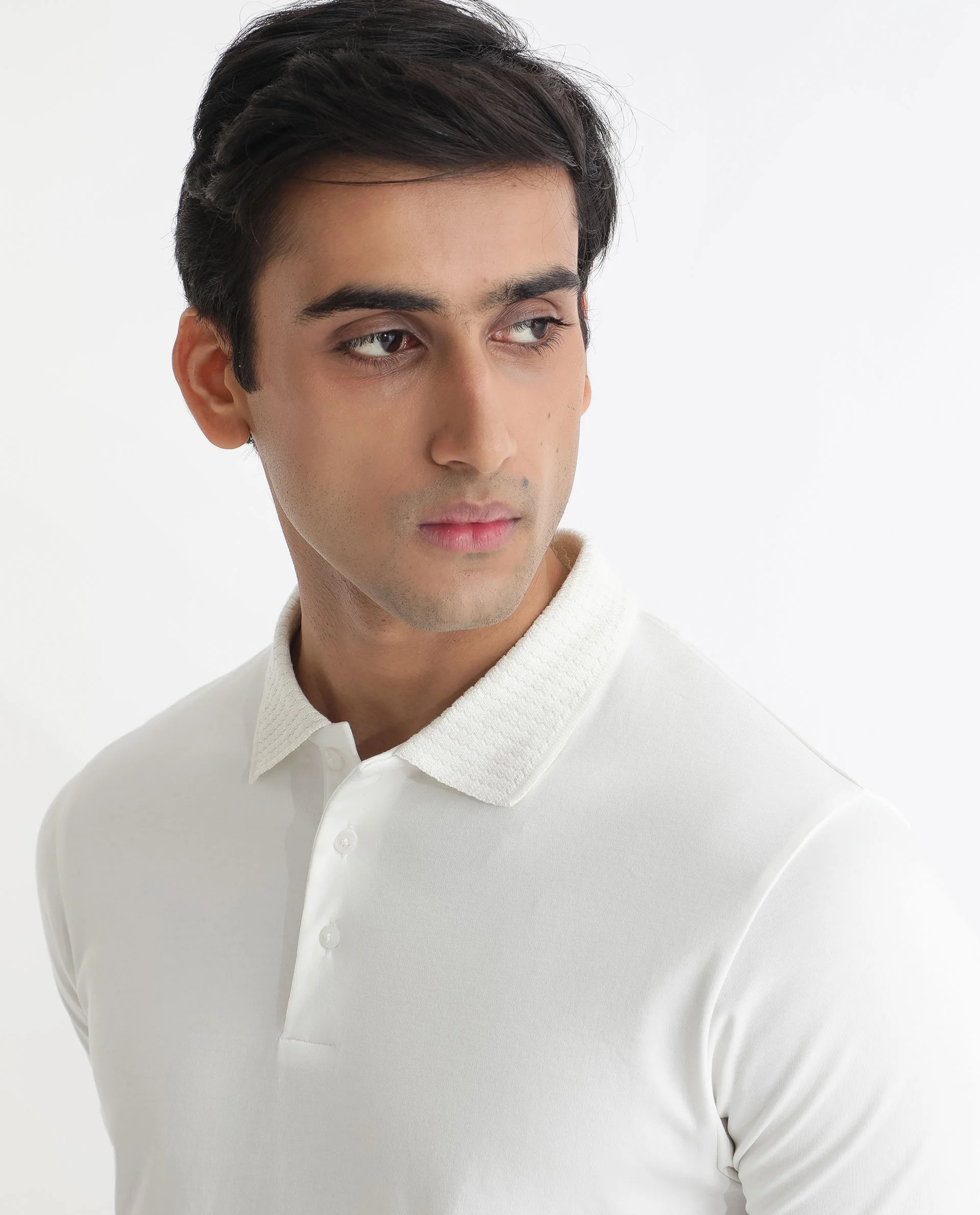 Rare Rabbit Men's Braidey White Cotton Plain Regular Fit Half Sleeve Polo - Image 6