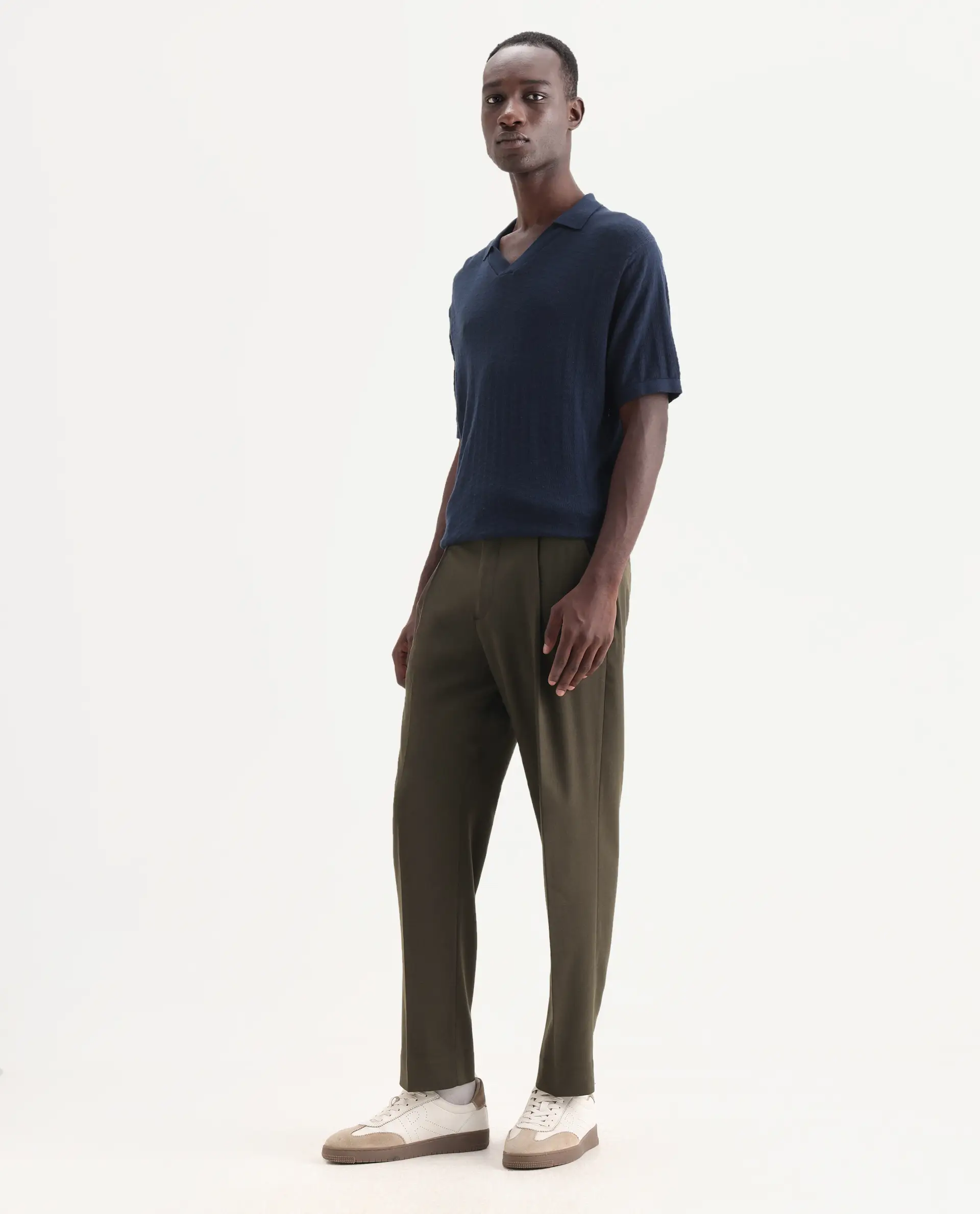 Rare Rabbit Men's Branter Olive Polyester Plain Relaxed Fit Trouser - Image 6