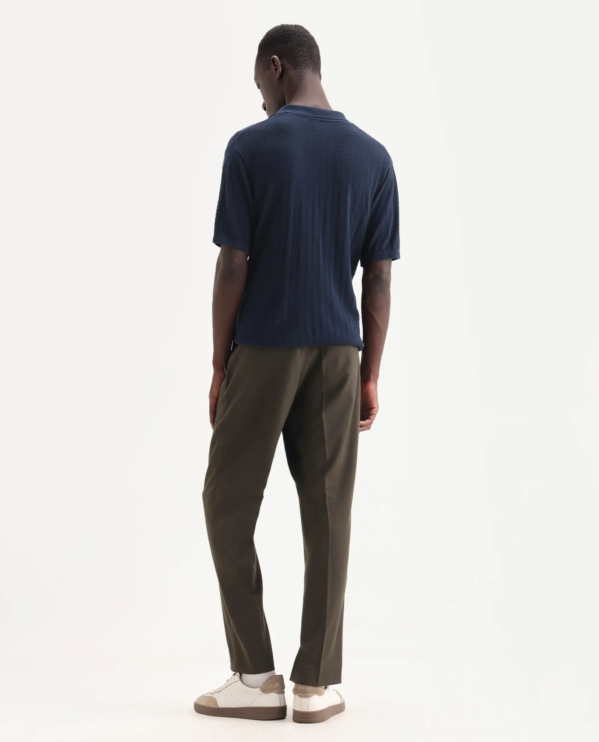 Rare Rabbit Men's Branter Olive Polyester Plain Relaxed Fit Trouser - Image 9