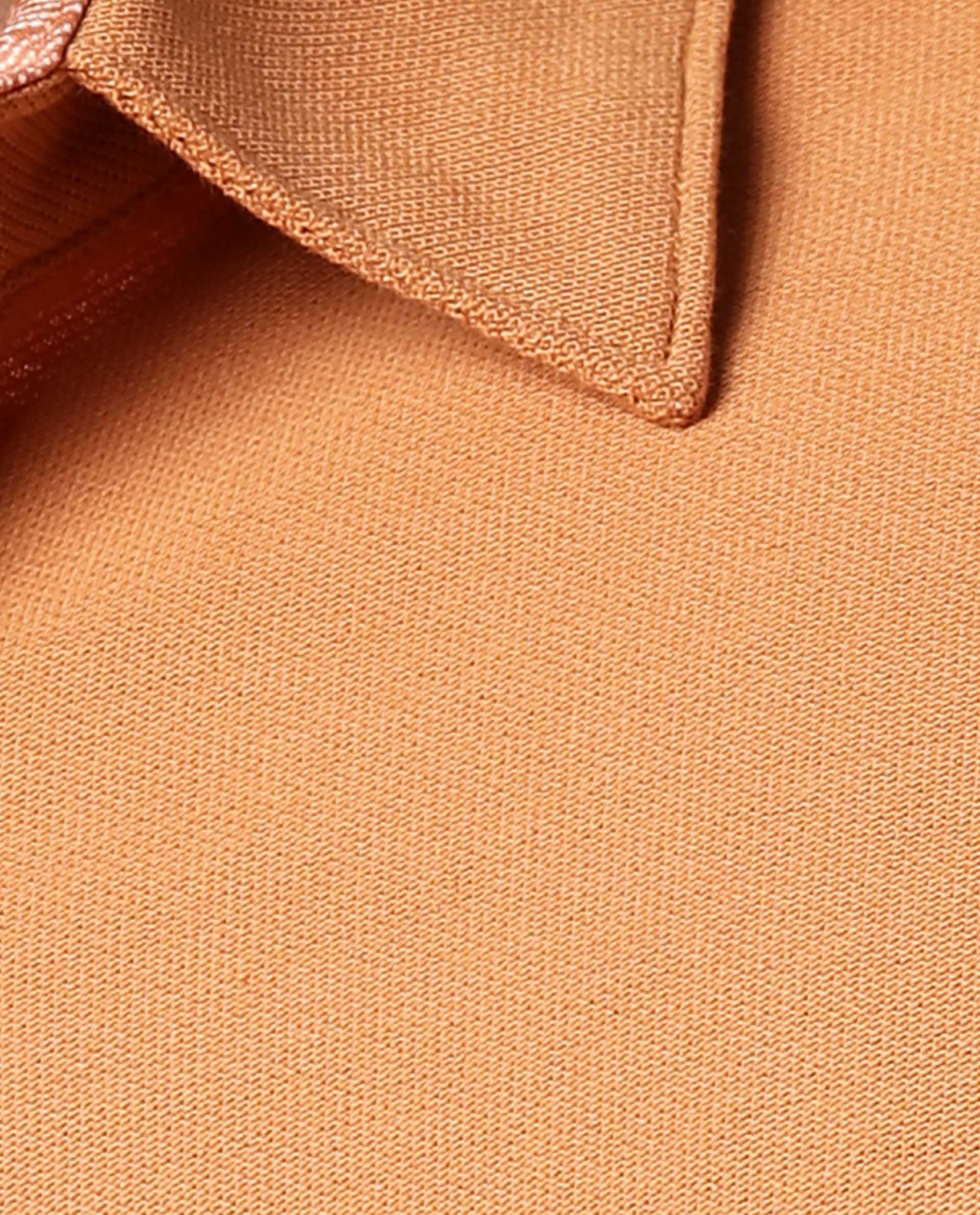 Rare Rabbit Men's Breath Orange Cotton Plain Regular Fit Half Sleeve Spread Collar Shirt - Image 2