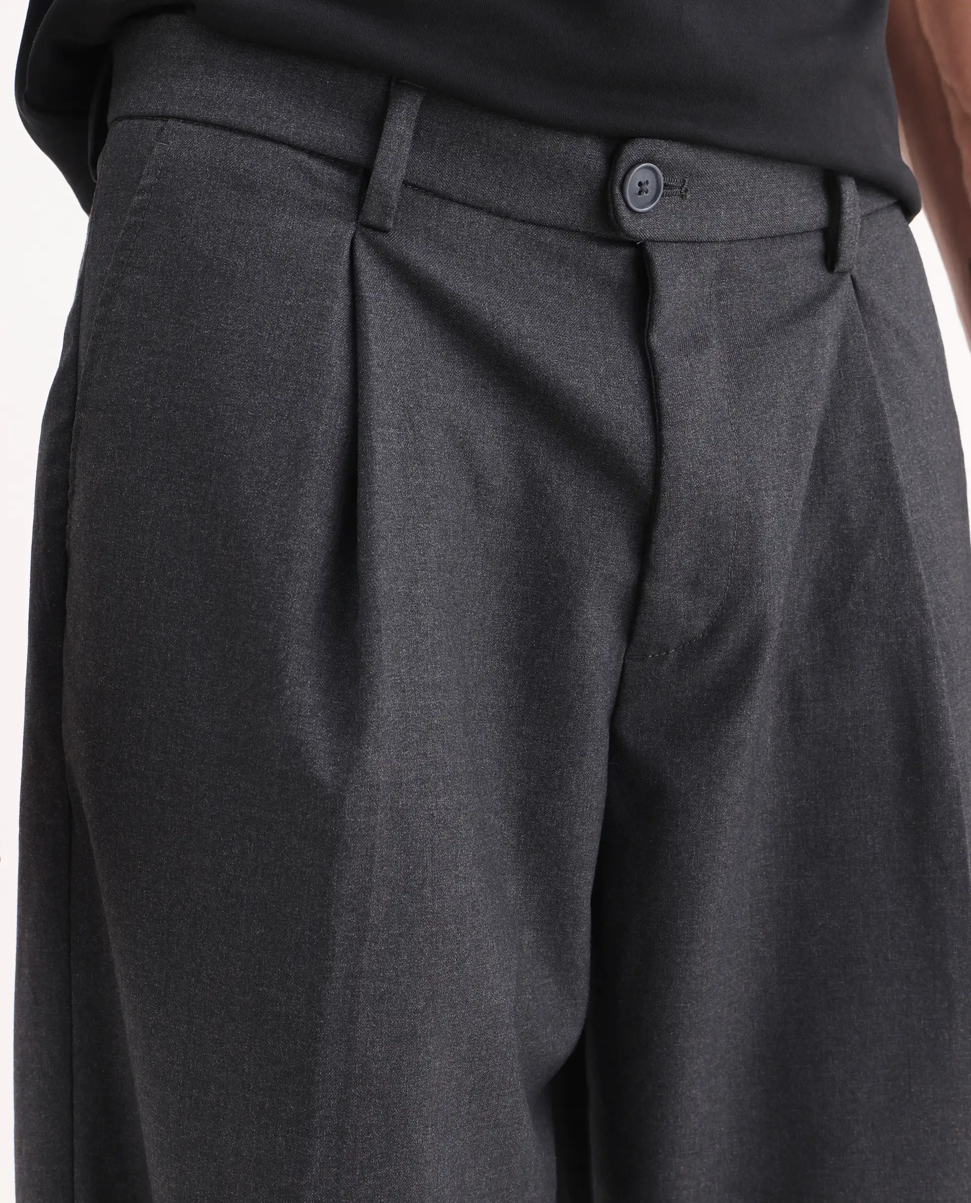 Rare Rabbit Men's Brelint Navy Cotton Blend Plain Relaxed Fit Trouser - Image 7