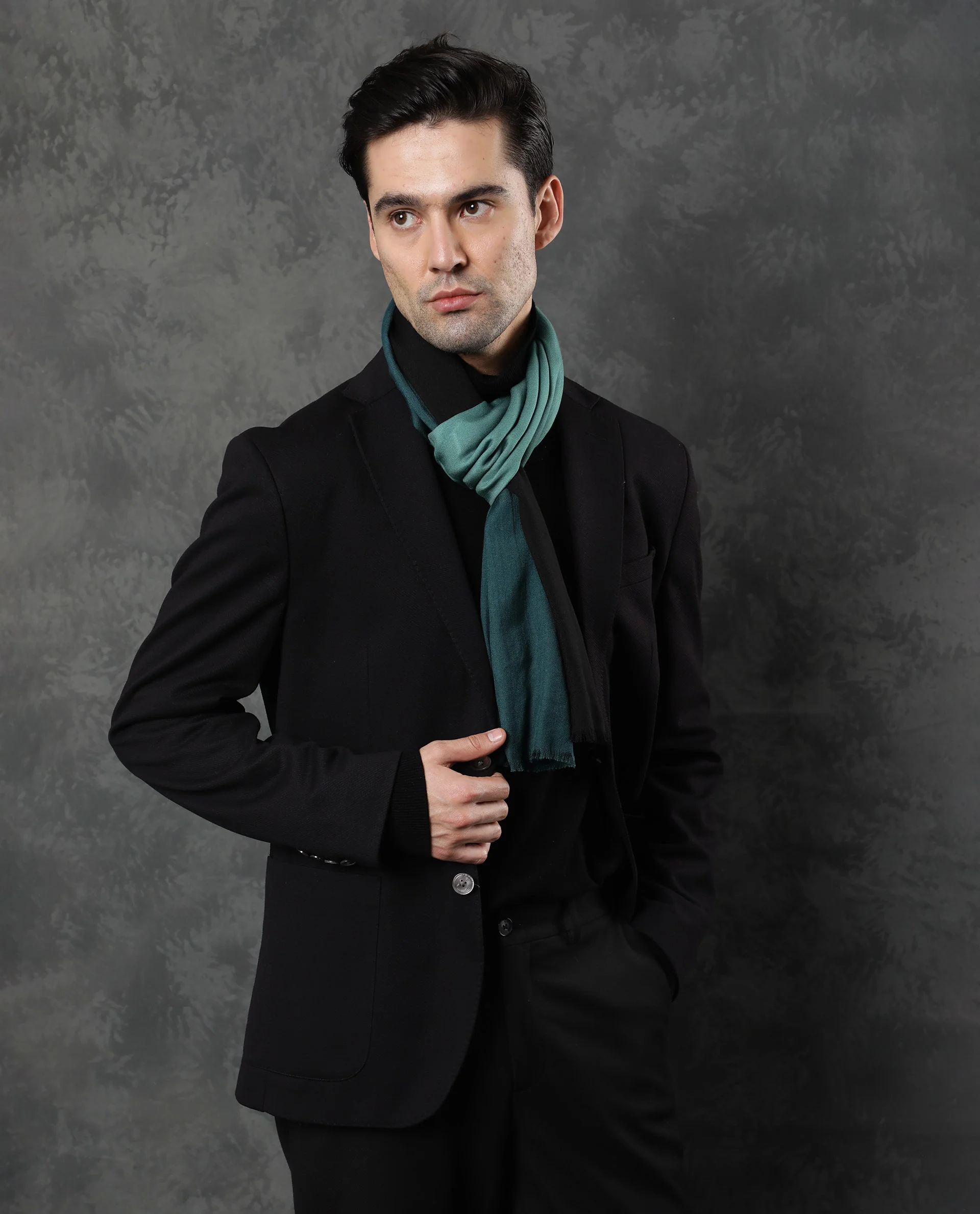 Rare Rabbit Men's Breom Green Ombre Scarf - Image 5