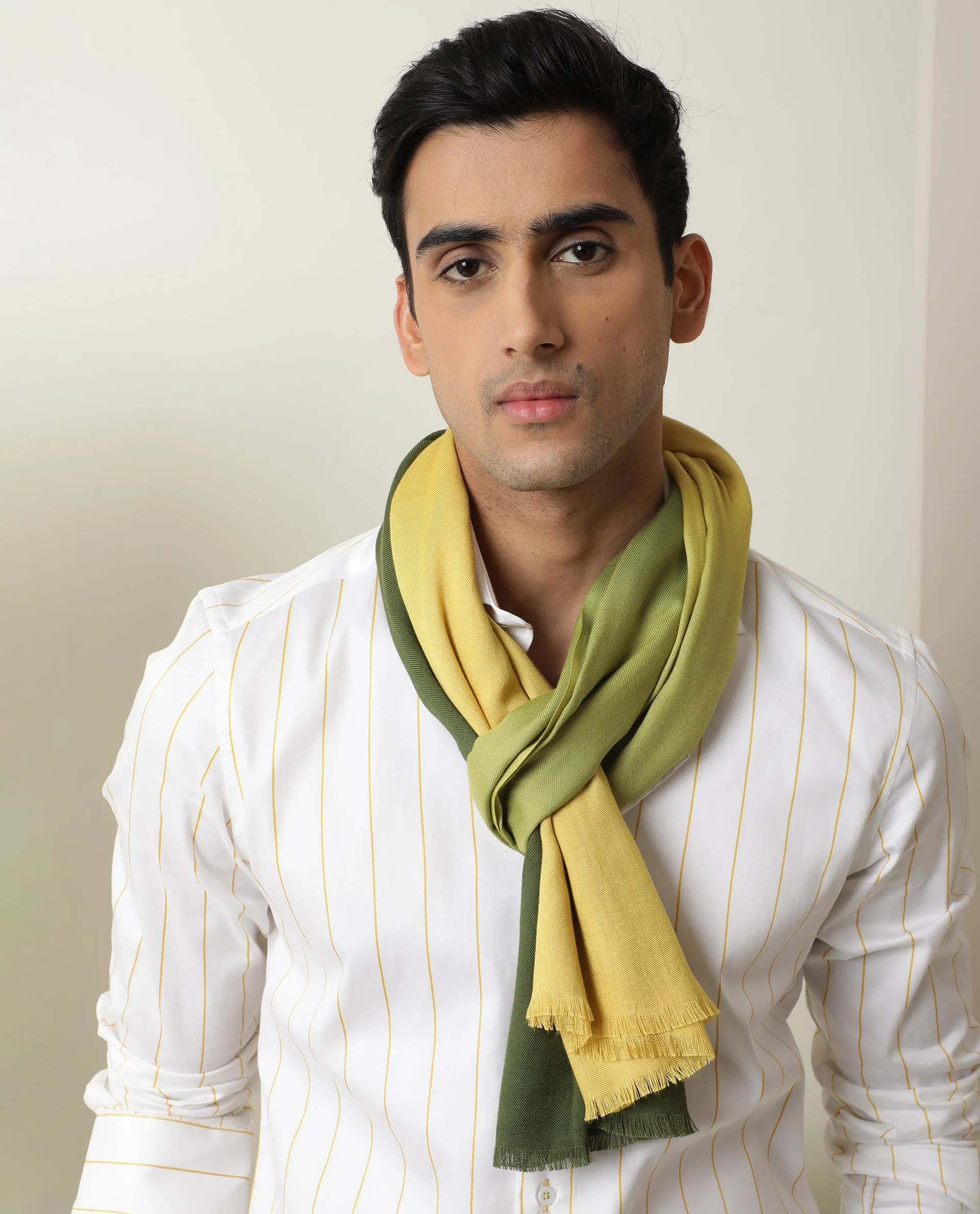 Rare Rabbit Men's Breom Mustard Ombre Scarf - Image 2