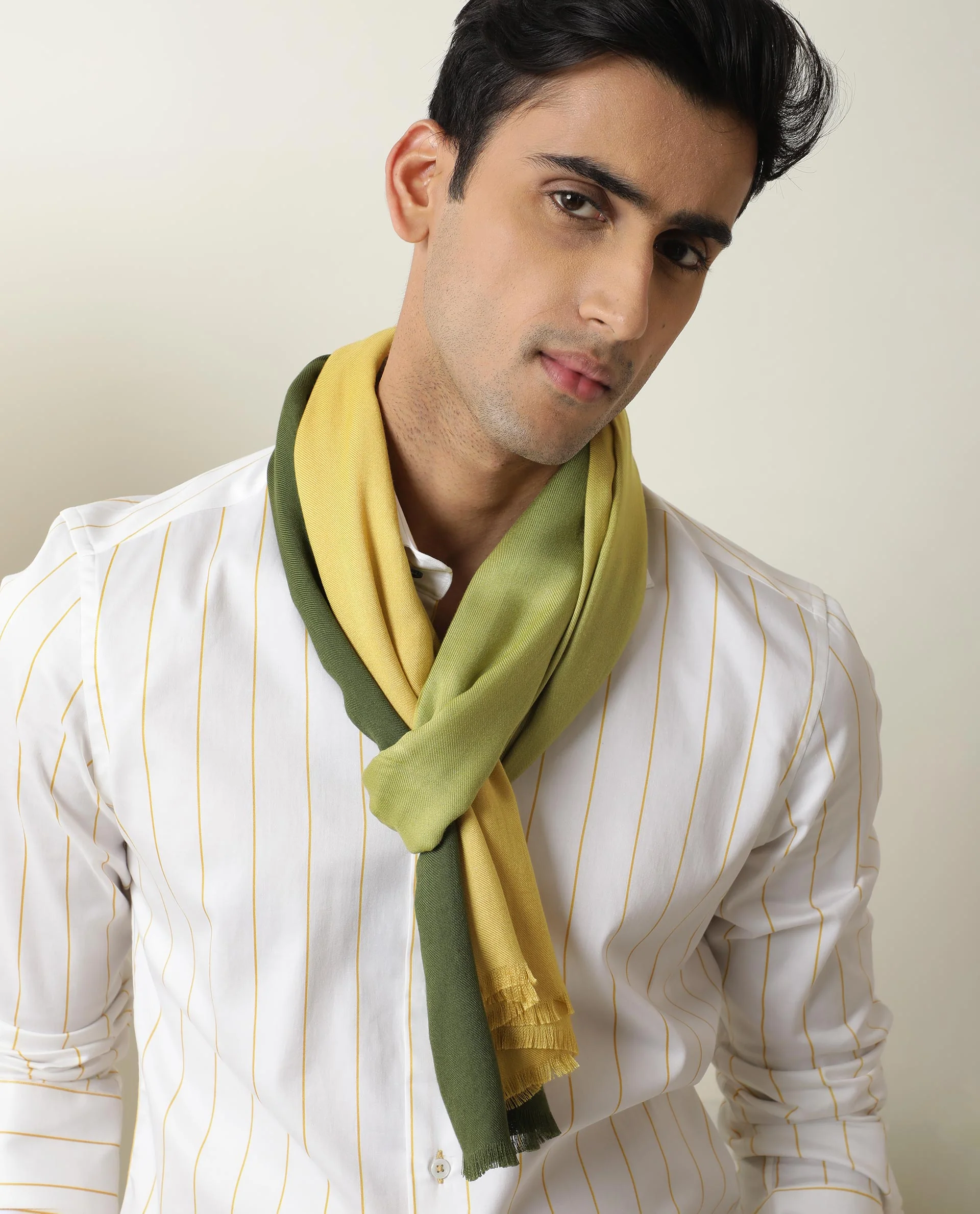 Rare Rabbit Men's Breom Mustard Ombre Scarf - Image 3