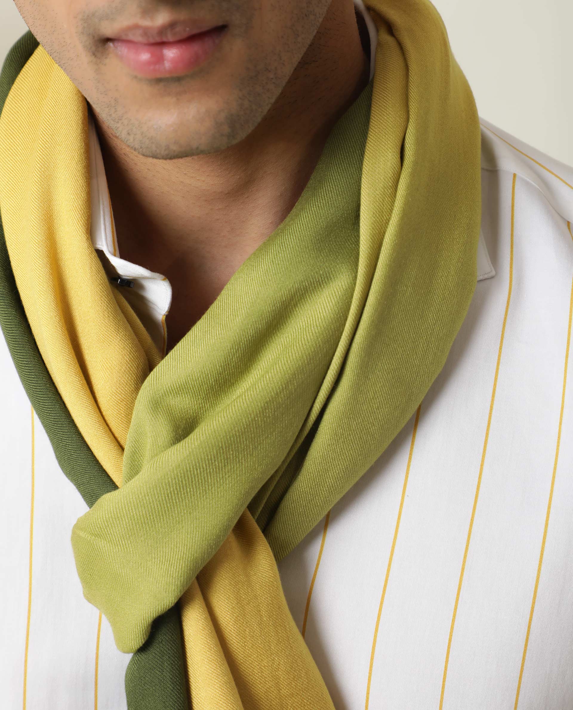 Rare Rabbit Men's Breom Mustard Ombre Scarf - Image 4