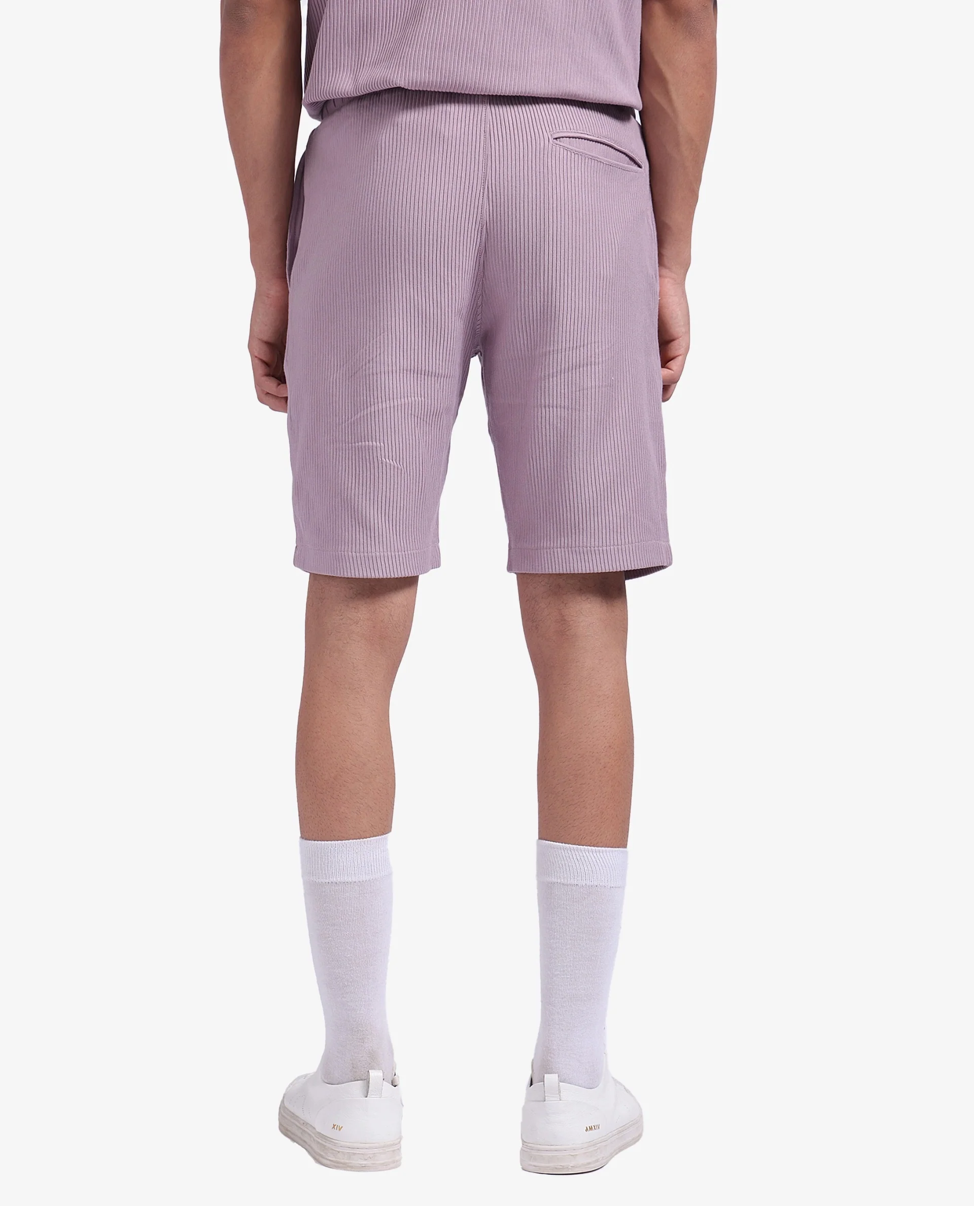 Rare Rabbit Men's Breto-1 Dusky Pink Cotton Textured Regular Fit Shorts - Image 4