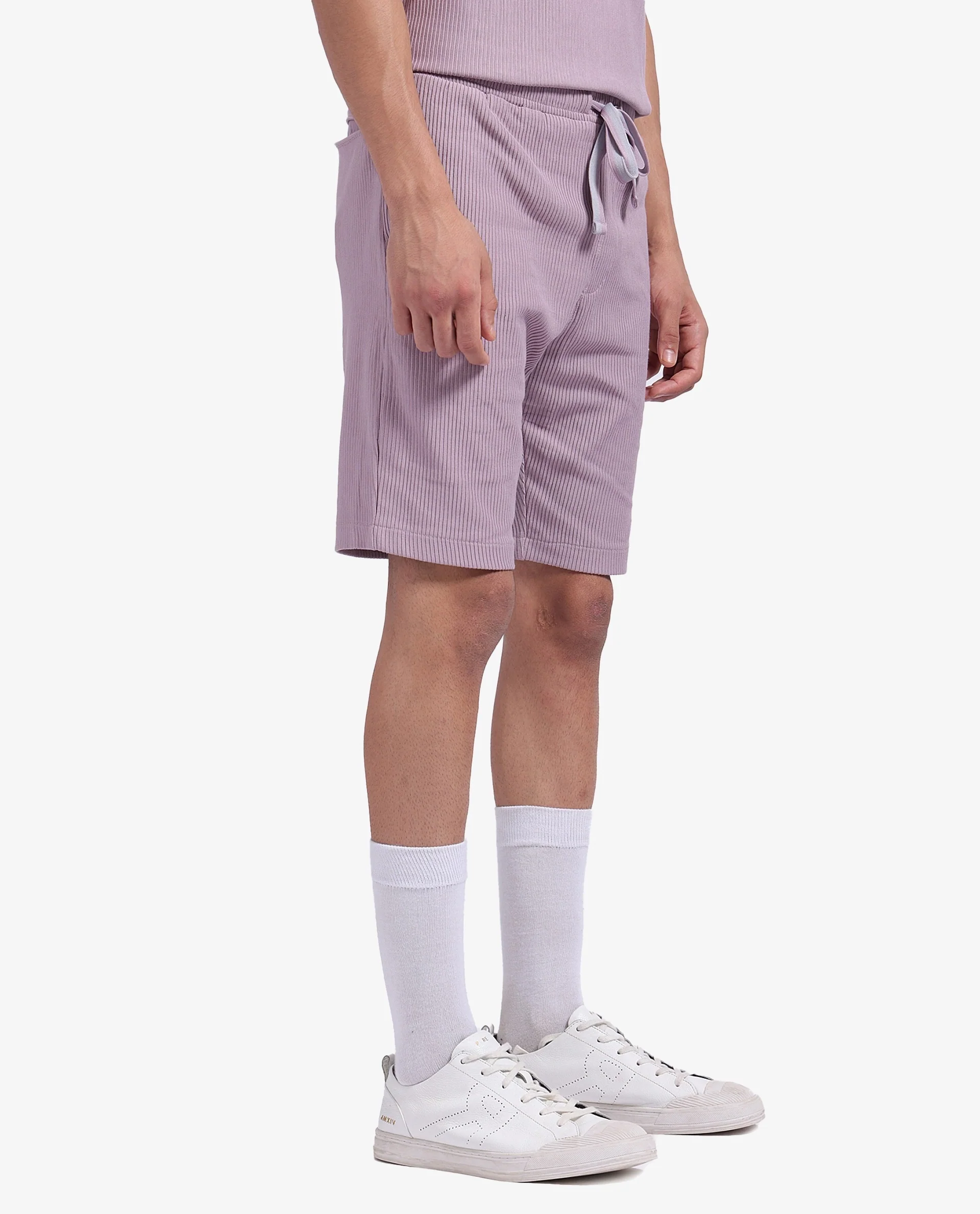 Rare Rabbit Men's Breto-1 Dusky Pink Cotton Textured Regular Fit Shorts - Image 6