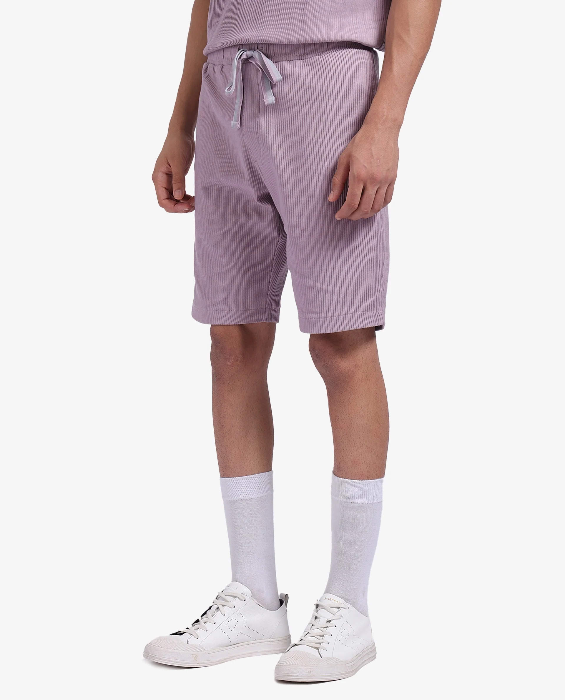 Rare Rabbit Men's Breto-1 Dusky Pink Cotton Textured Regular Fit Shorts - Image 7