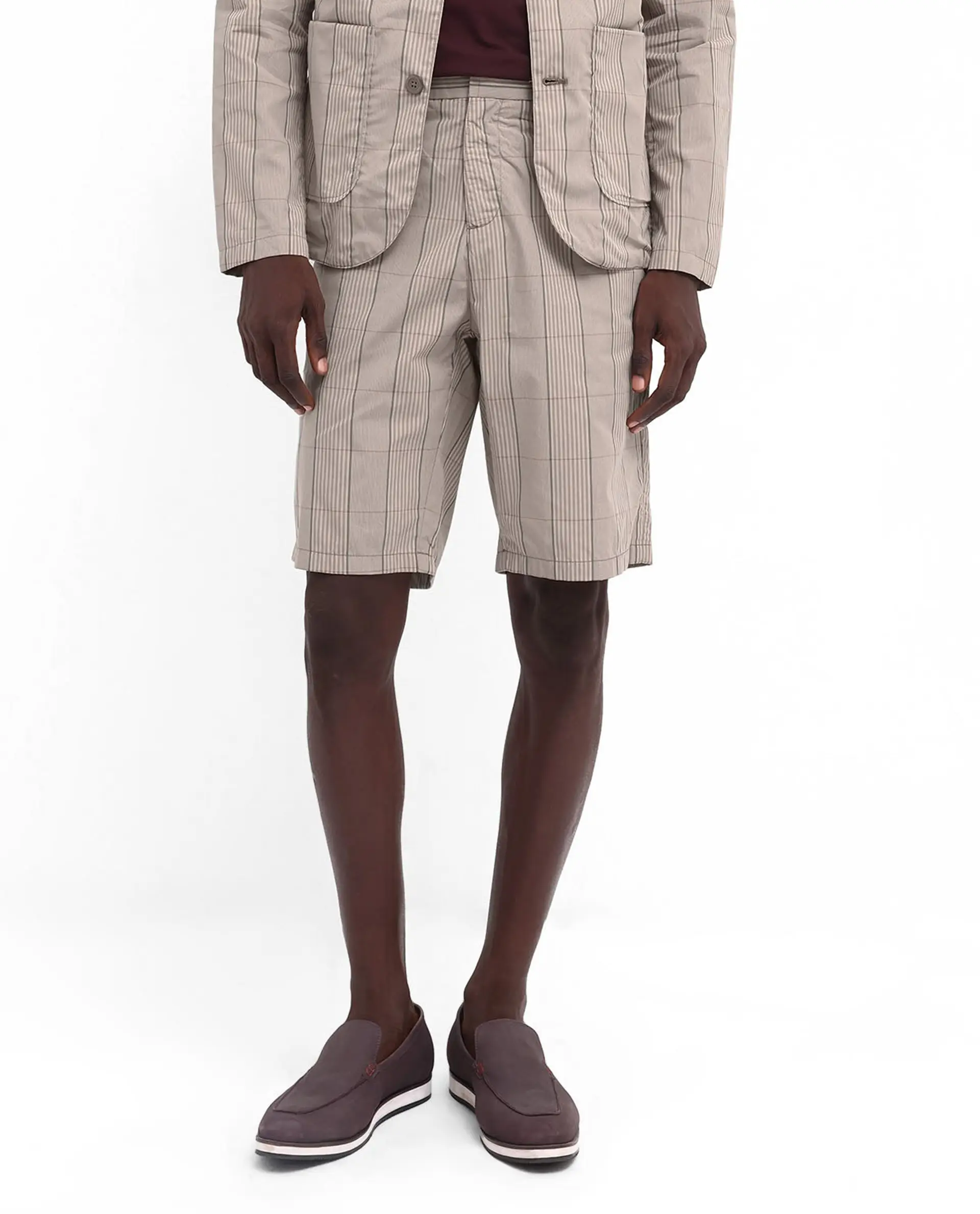 Rare Rabbit Men's Brezi Brown Cotton Checked Print Regular Fit Shorts - Image 10