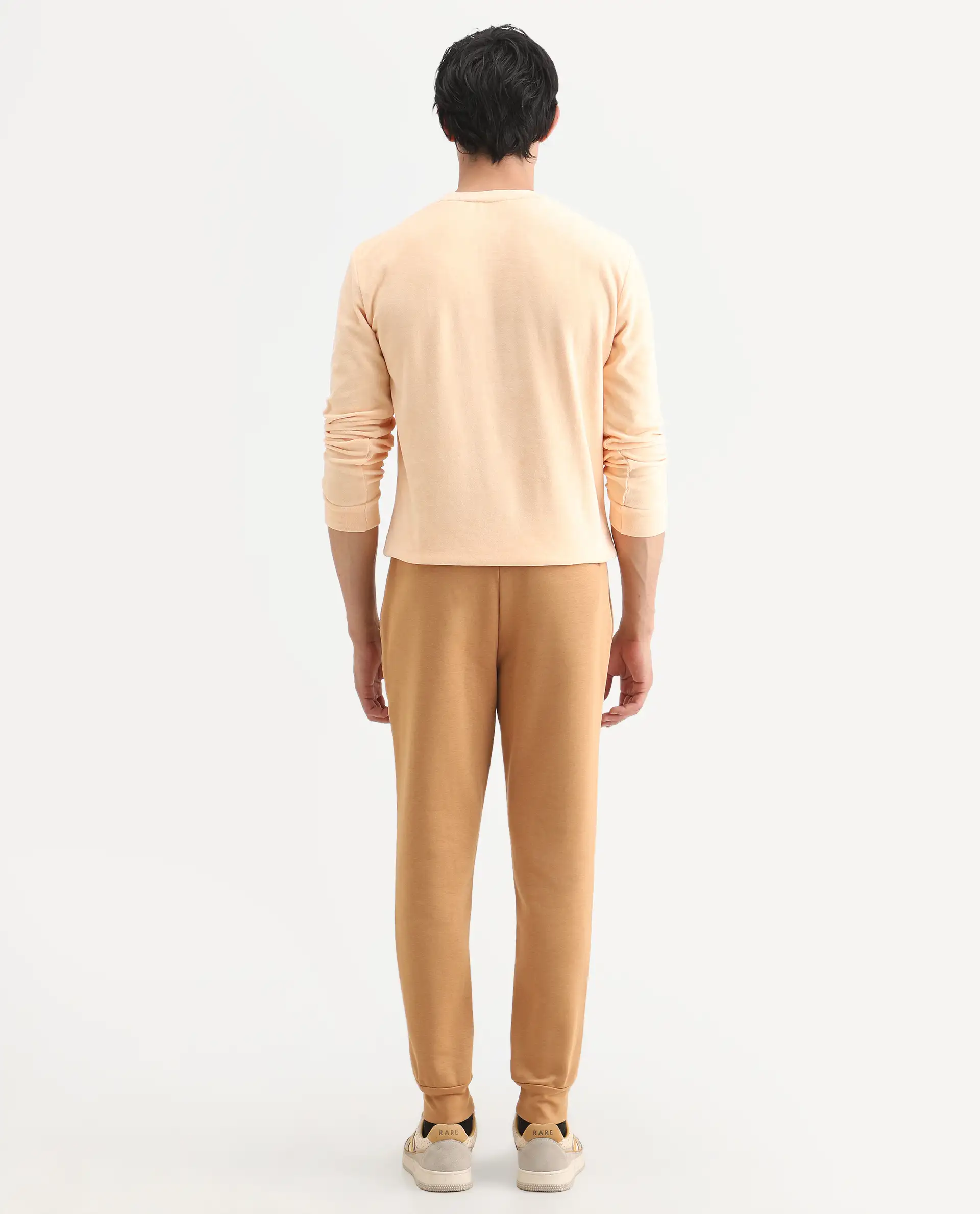 Rare Rabbit Men's Brighton Mustard Cotton Plain Regular Fit Track Pant - Image 7