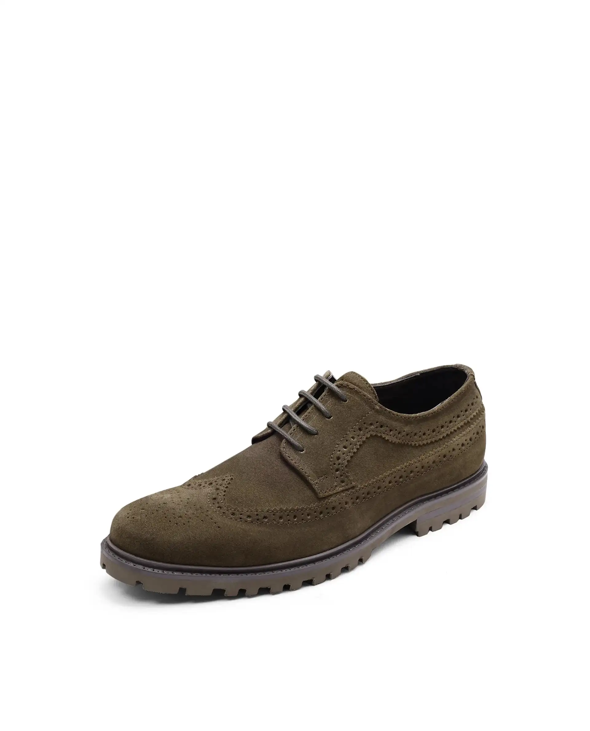 Rare Rabbit Men Brix Khaki Suede Lace-Up Closure Shoes