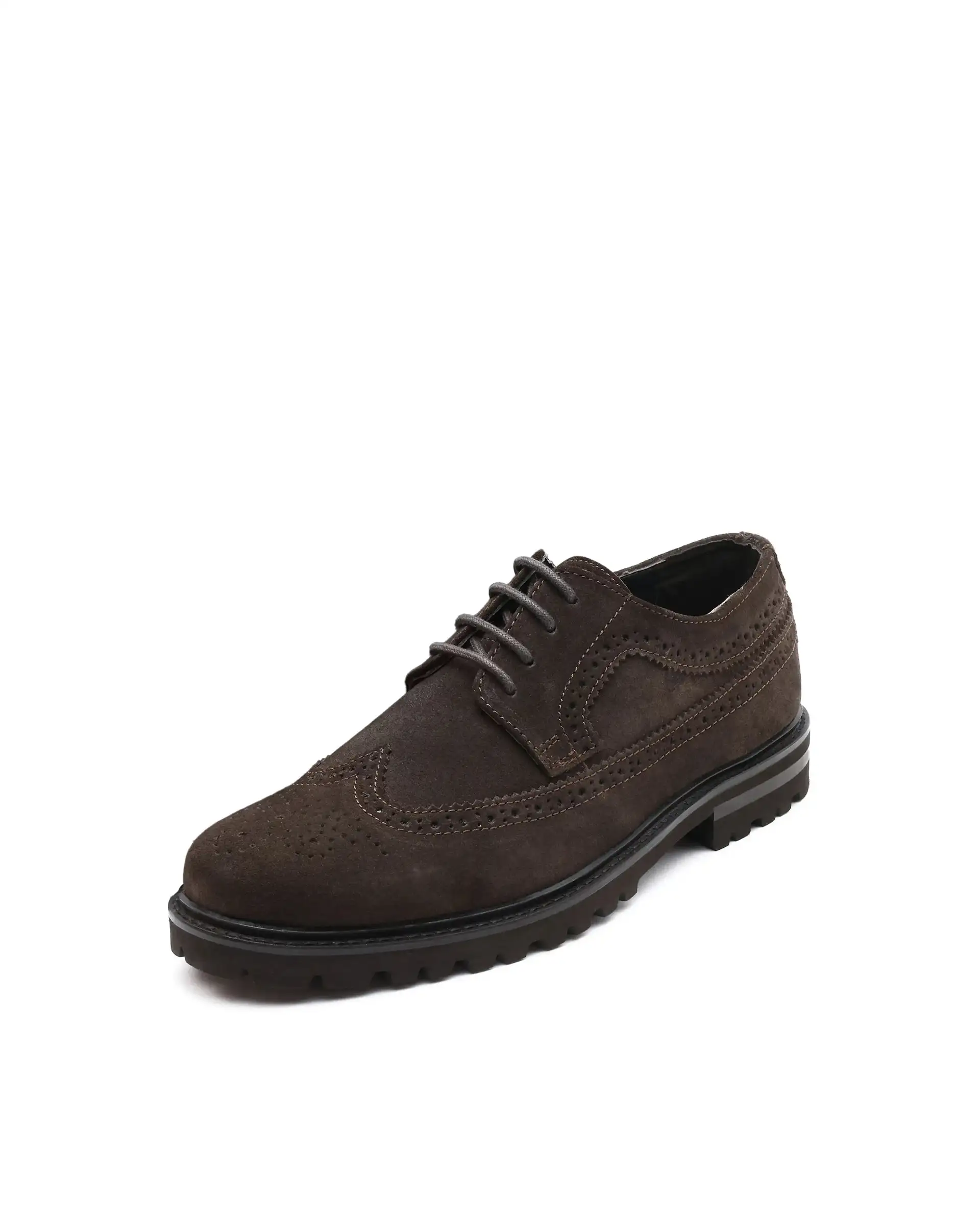 Rare Rabbit Men Brix Coffee Suede Lace-Up Closure Shoes