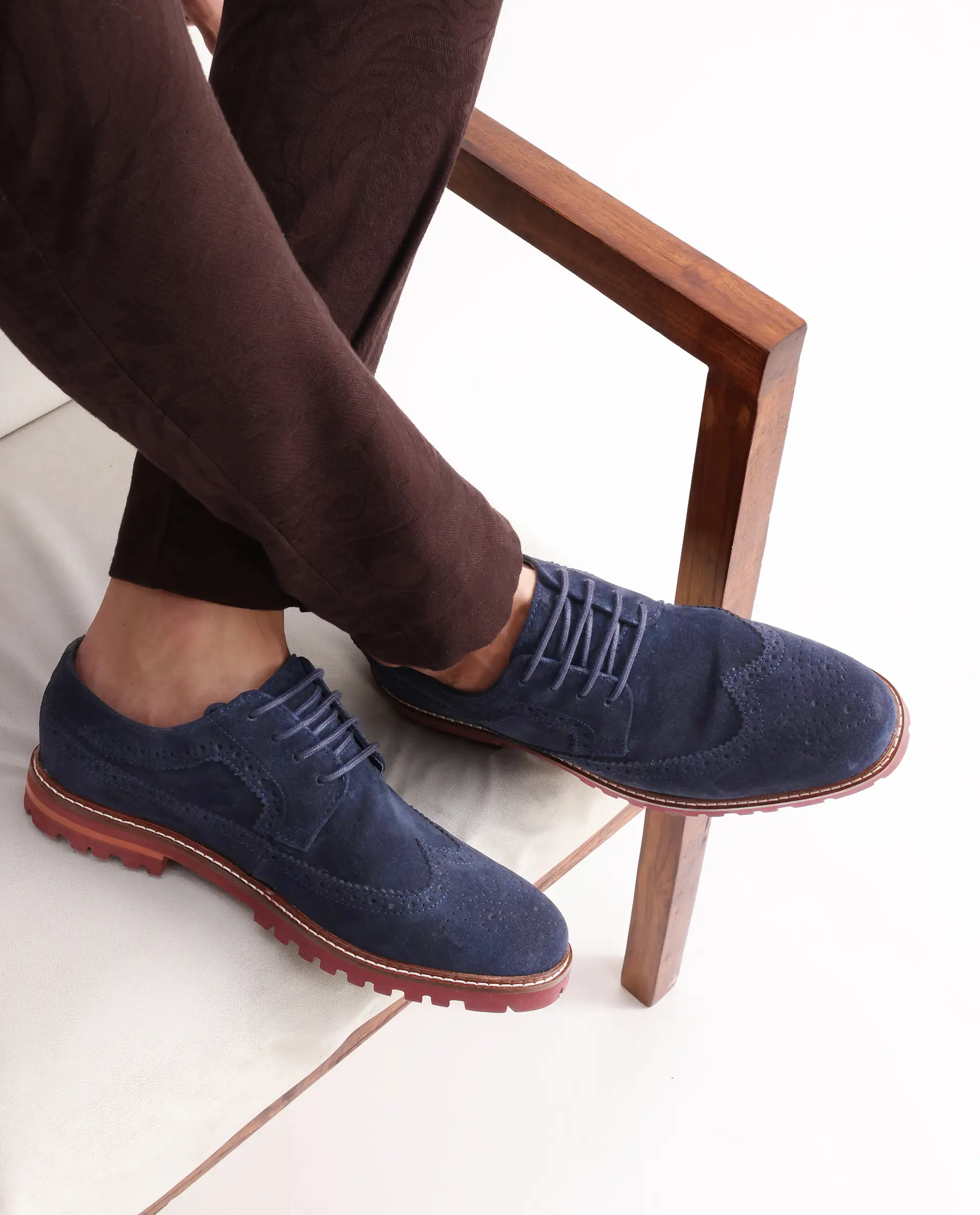 Rare Rabbit Men Brix Navy Suede Lace-Up Closure Shoes - Image 4