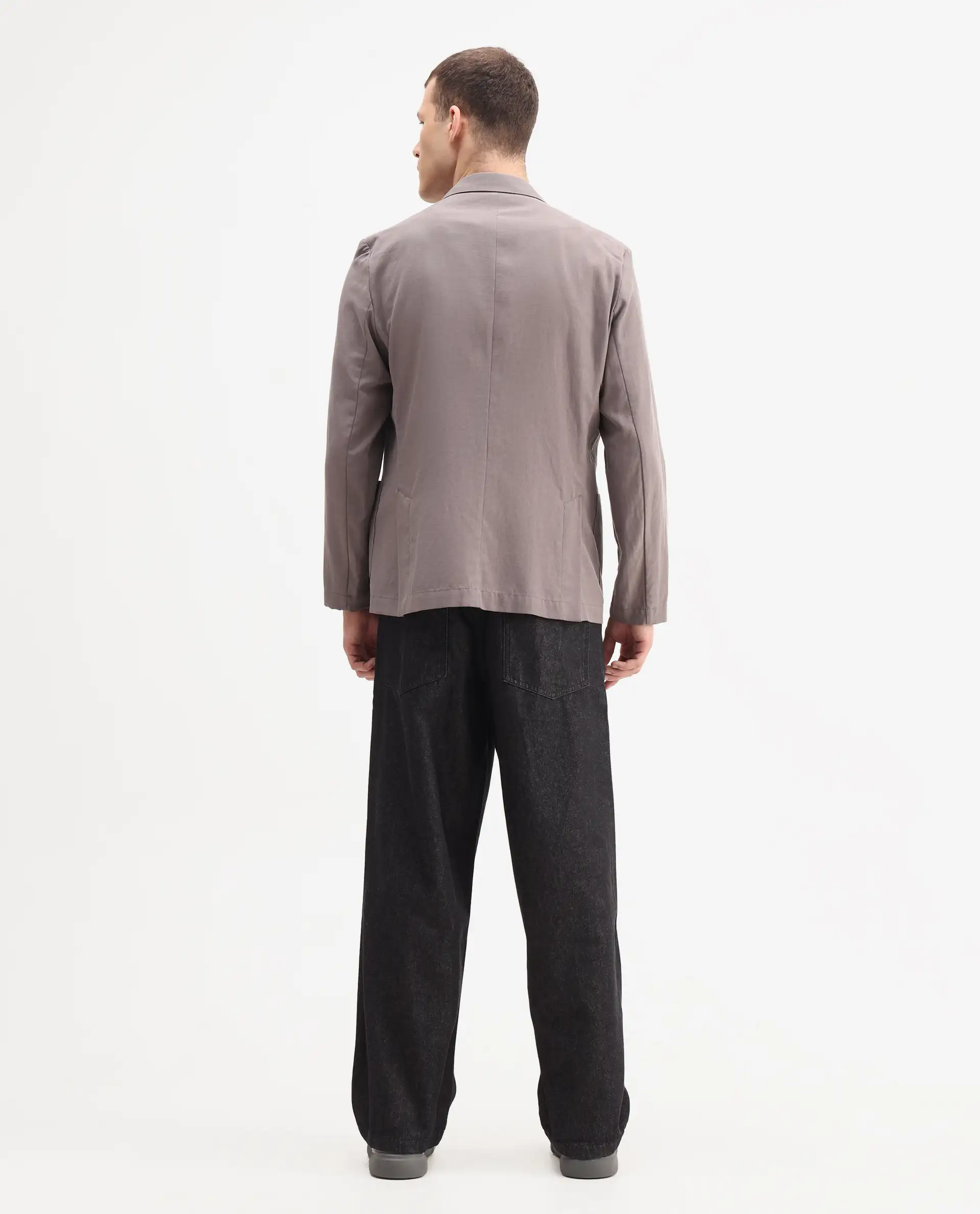 Rare Rabbit Men's Bron Black Cotton Plain Baggy Fit Jeans - Image 6