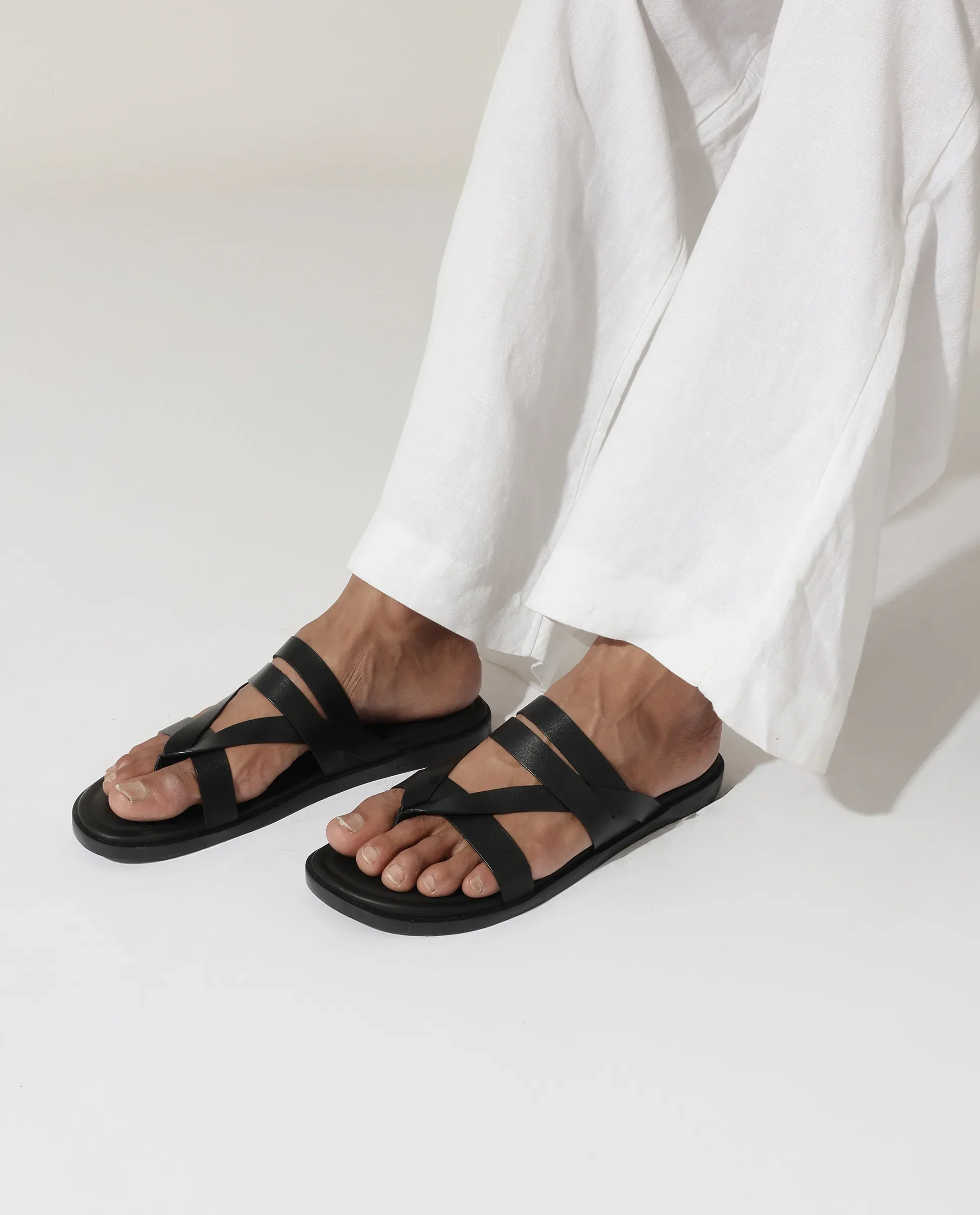 Rare Rabbit Men's Bron Black Slip-On Closure Sandals - Image 2