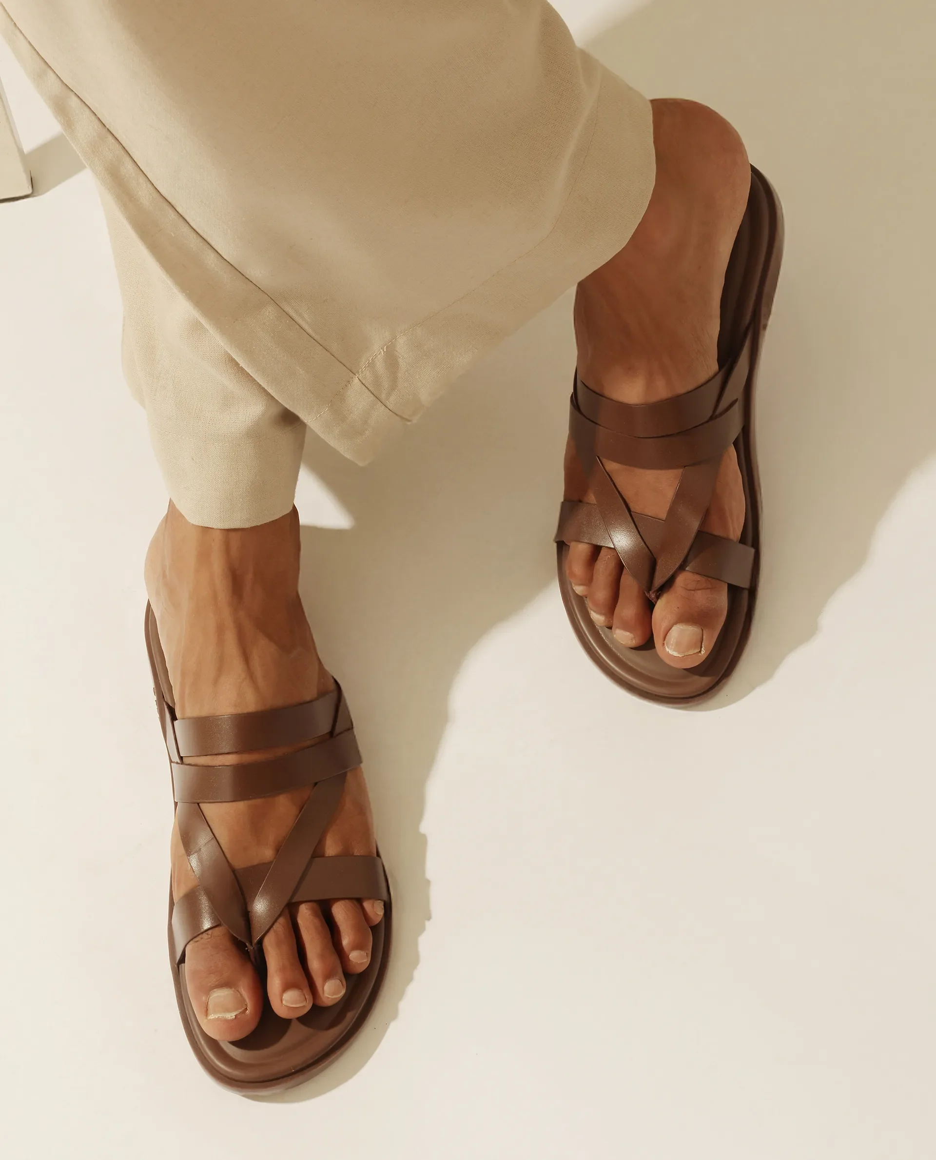 Rare Rabbit Men's Bron Tan Slip-On Closure Sandals - Image 2