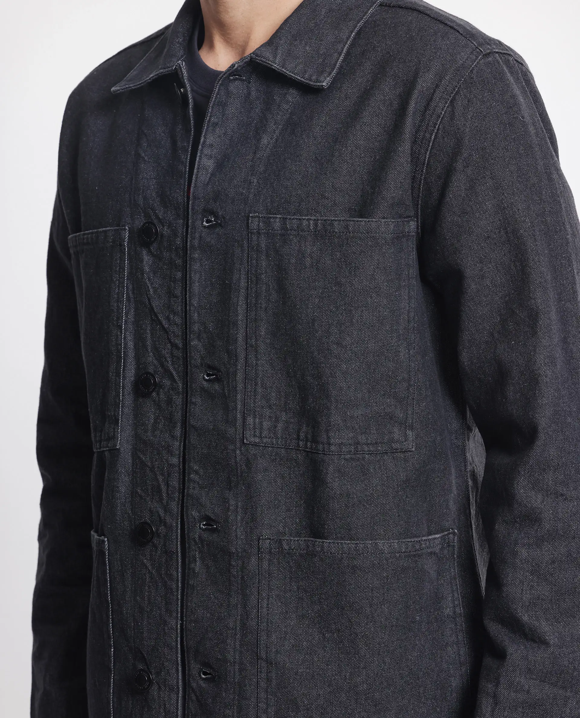 Rare Rabbit Men's Brond Black Cotton Plain Regular Fit Full Sleeve Spread Collar Jacket - Image 4
