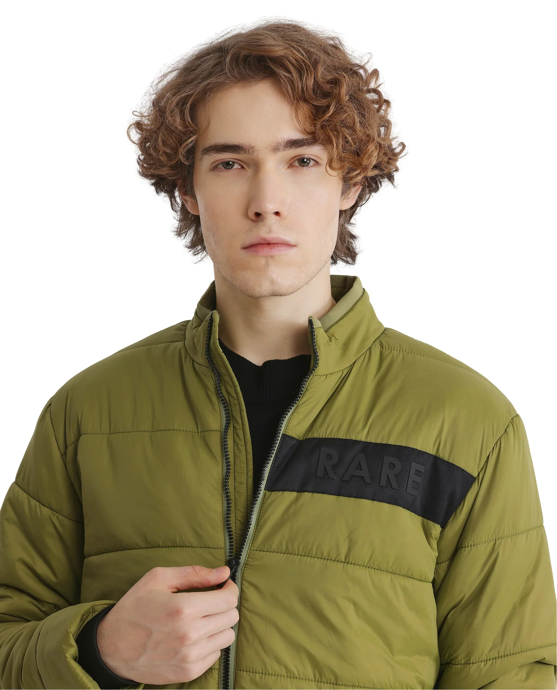 Rare Rabbit Men's Bront Flouroscent Green Nylon Hd Print Regular Fit Full Sleeve High Neck Jacket - Image 10