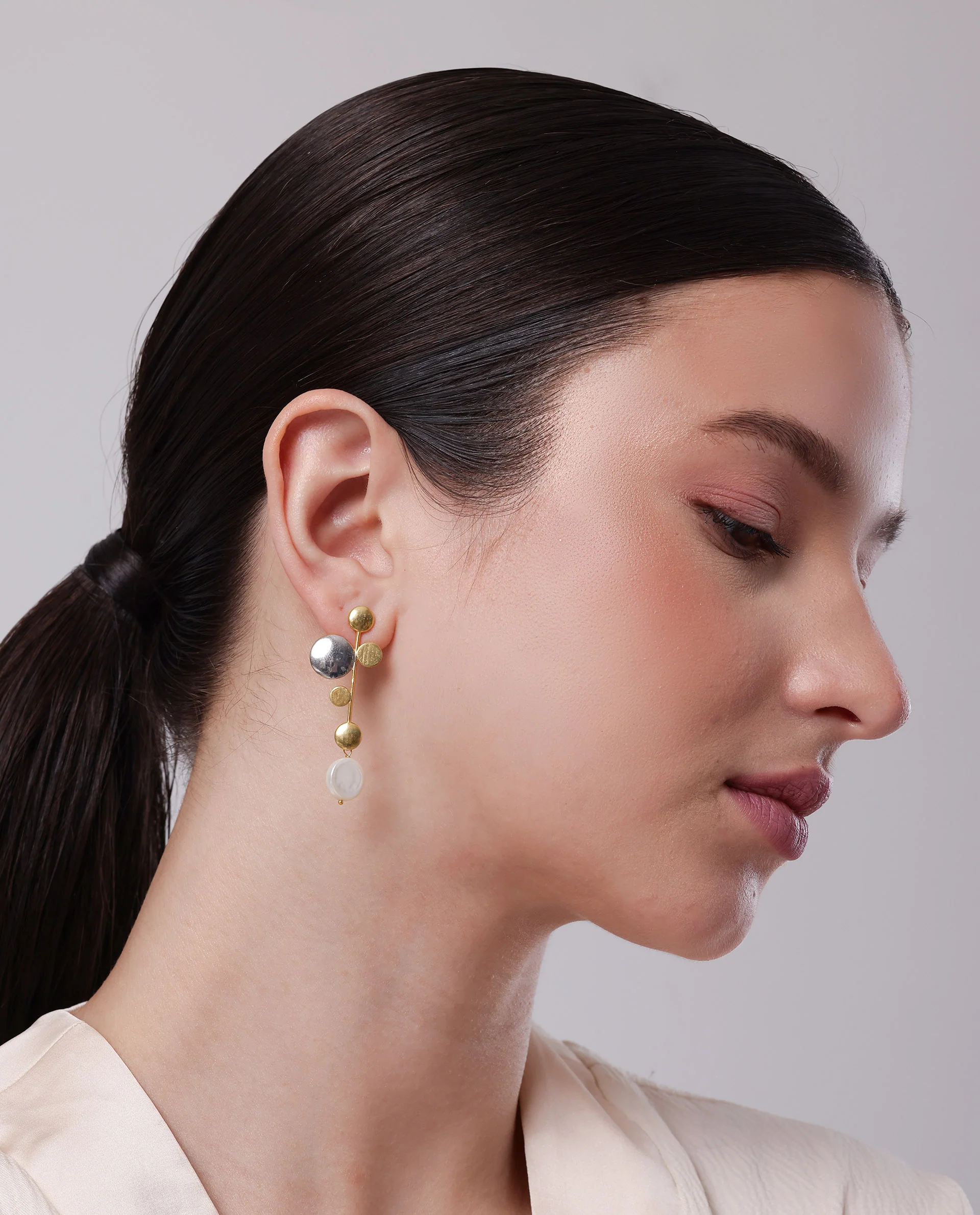 Rareism Women Bubbles Gold Earring - Image 2