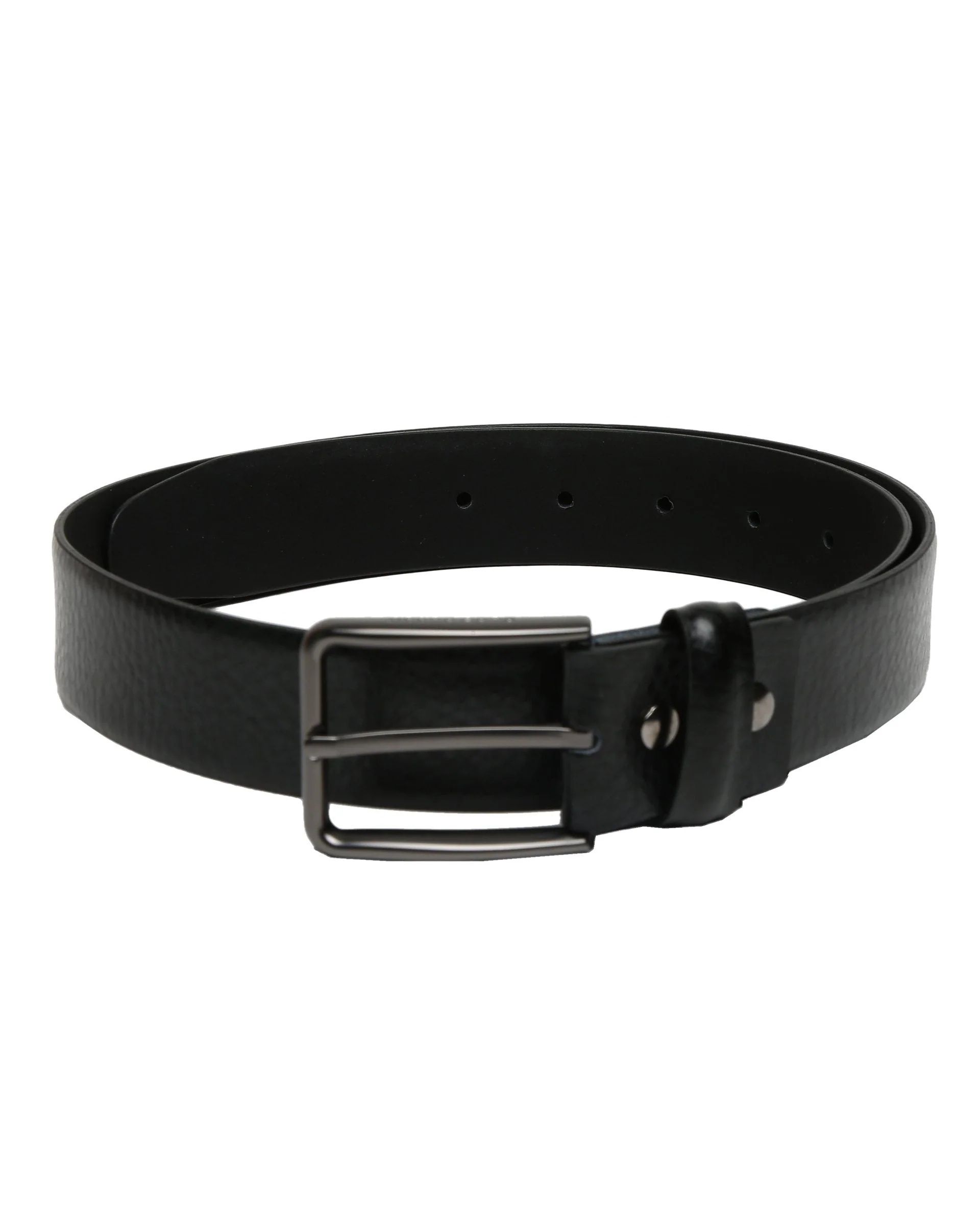 Rare Rabbit Men's Buff Black Belts Leather Fabric