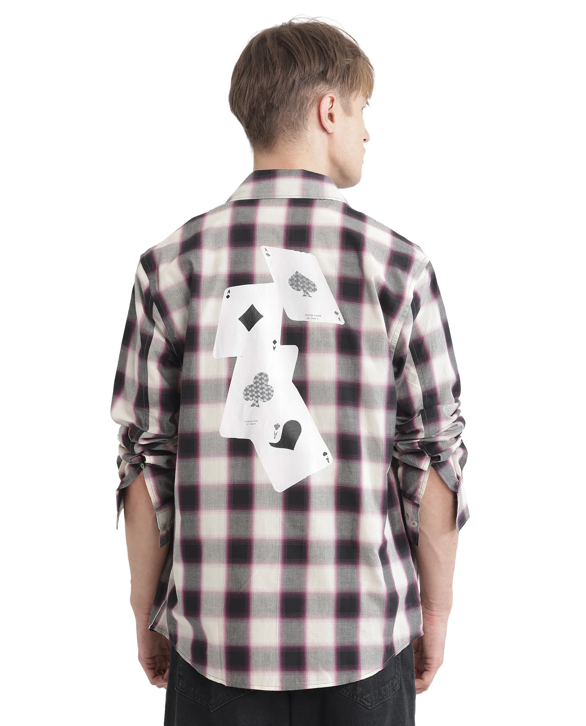 Rare Rabbit Men's Bung Pink Cotton Checked Print Oversized Fit Full Sleeve Collared Shirt - Image 5