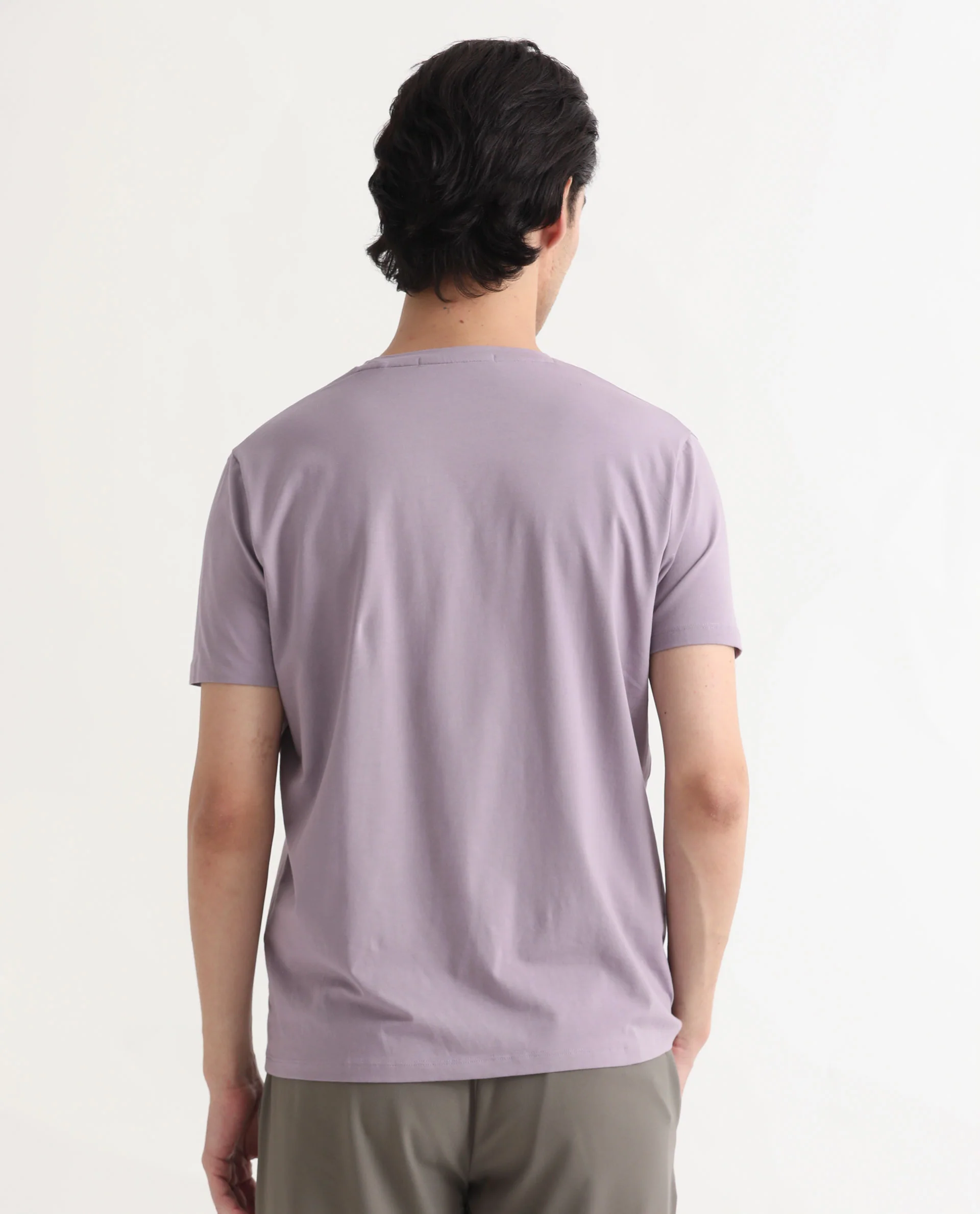 Rare Rabbit Men's Burke Pastel Purple Cotton Graphic Print Slim Fit Half Sleeve Crew Neck T-Shirt - Image 7