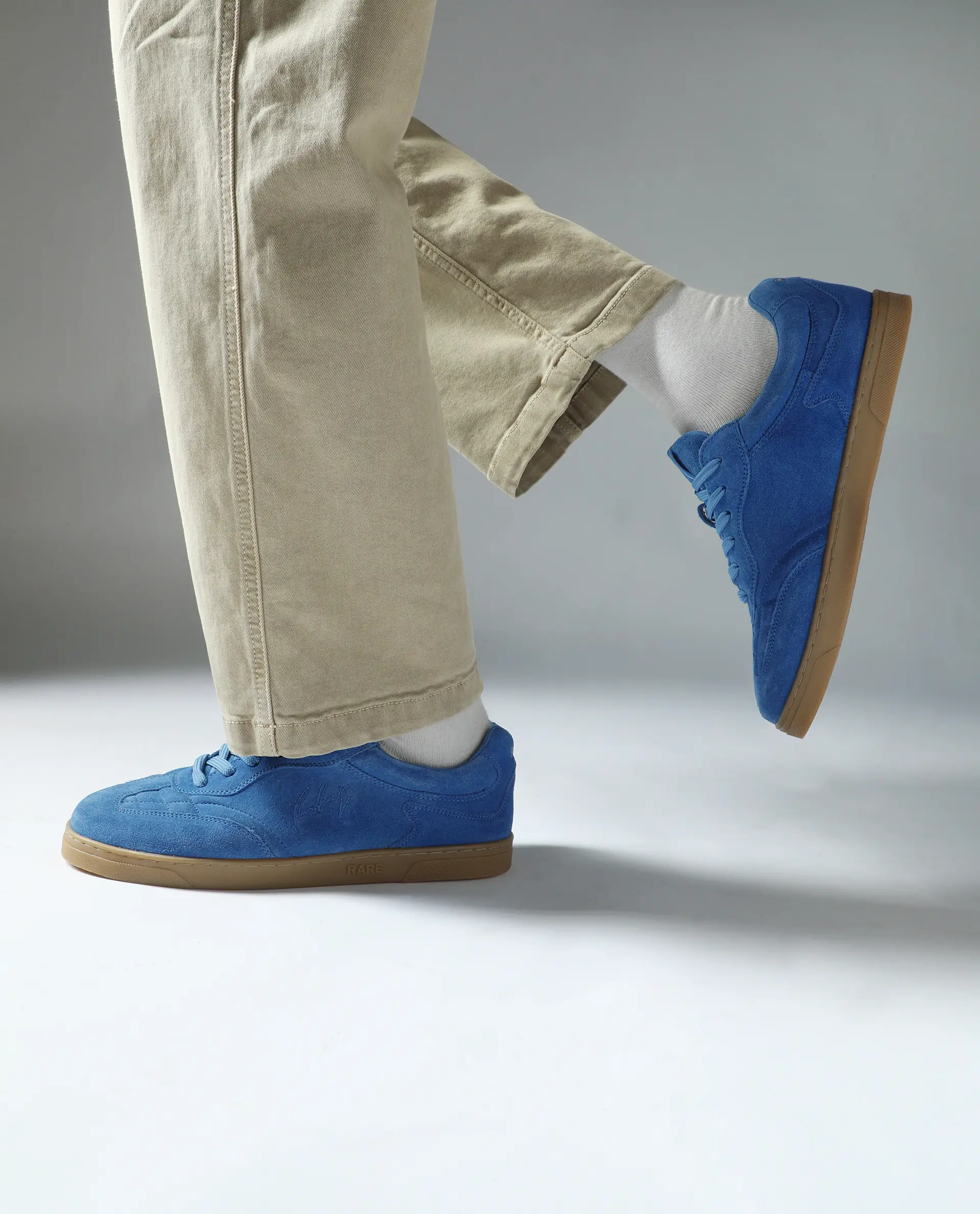Rare Rabbit Men's Burnie Blue Lace-Up Closure Suede Sneaker - Image 2