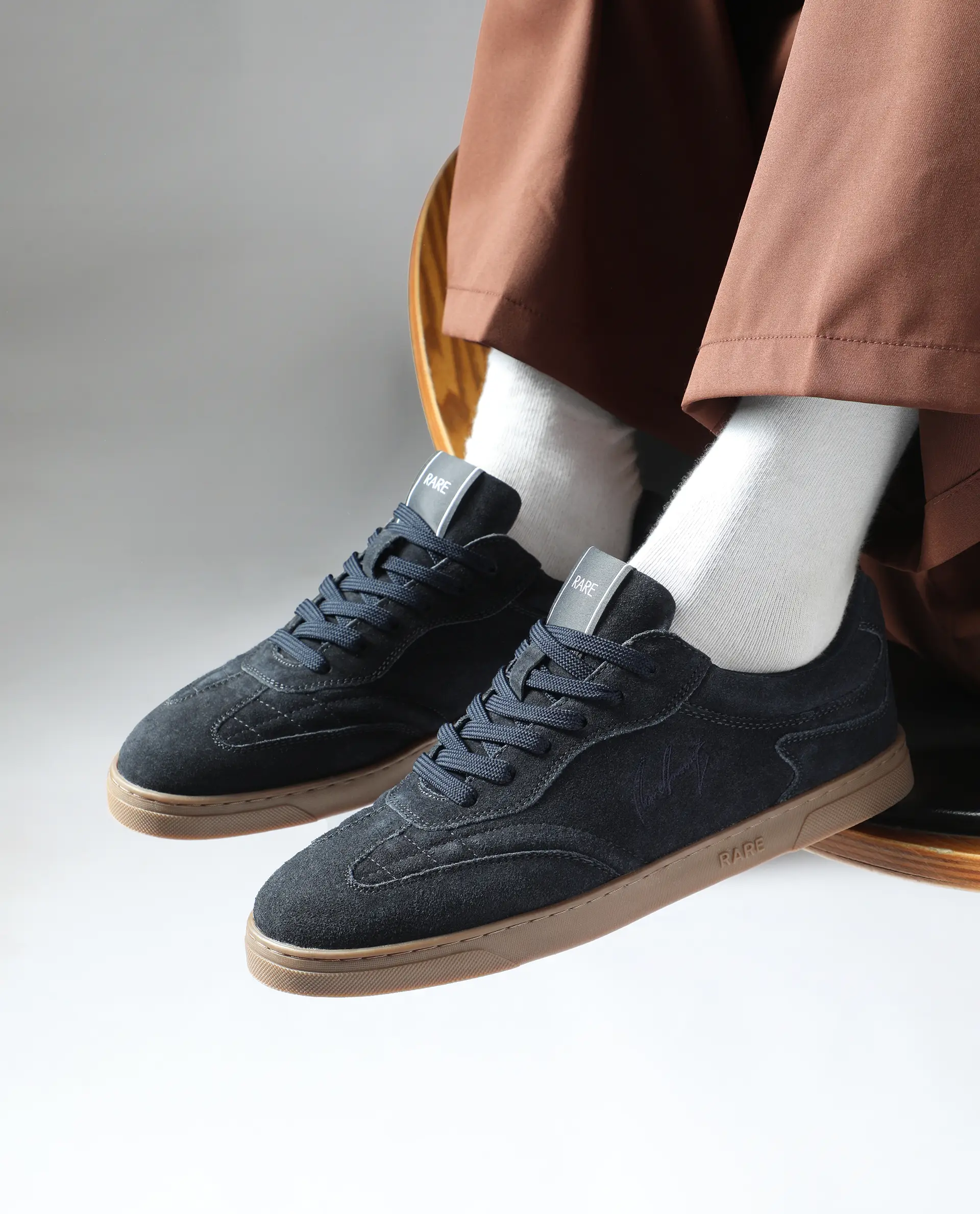 Rare Rabbit Men's Burnie Navy Lace-Up Closure Suede Sneaker - Image 2