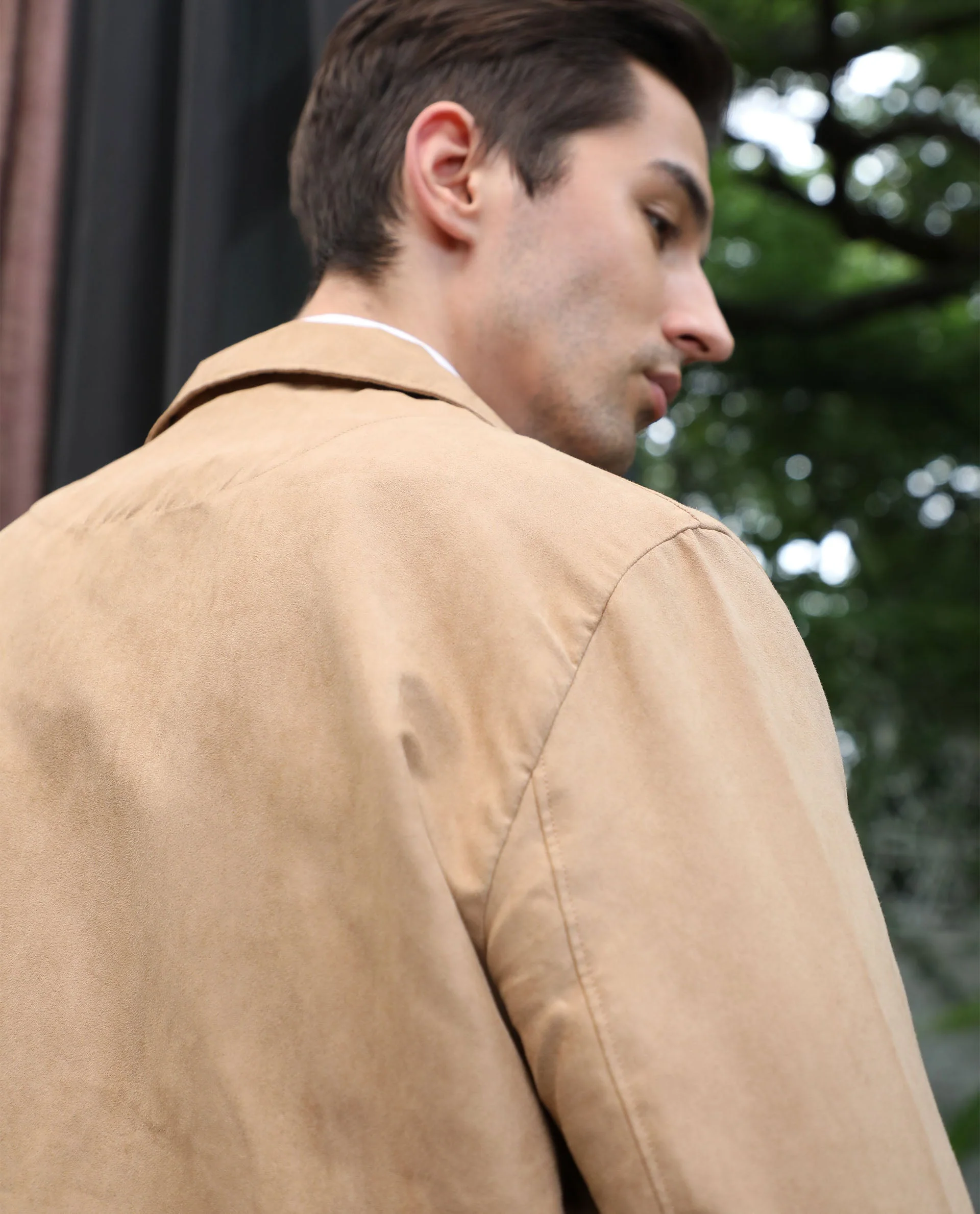 Rare Rabbit Men's Burning Khaki Cotton Plain Regular Fit Full Sleeve Spread Collar Jacket - Image 4