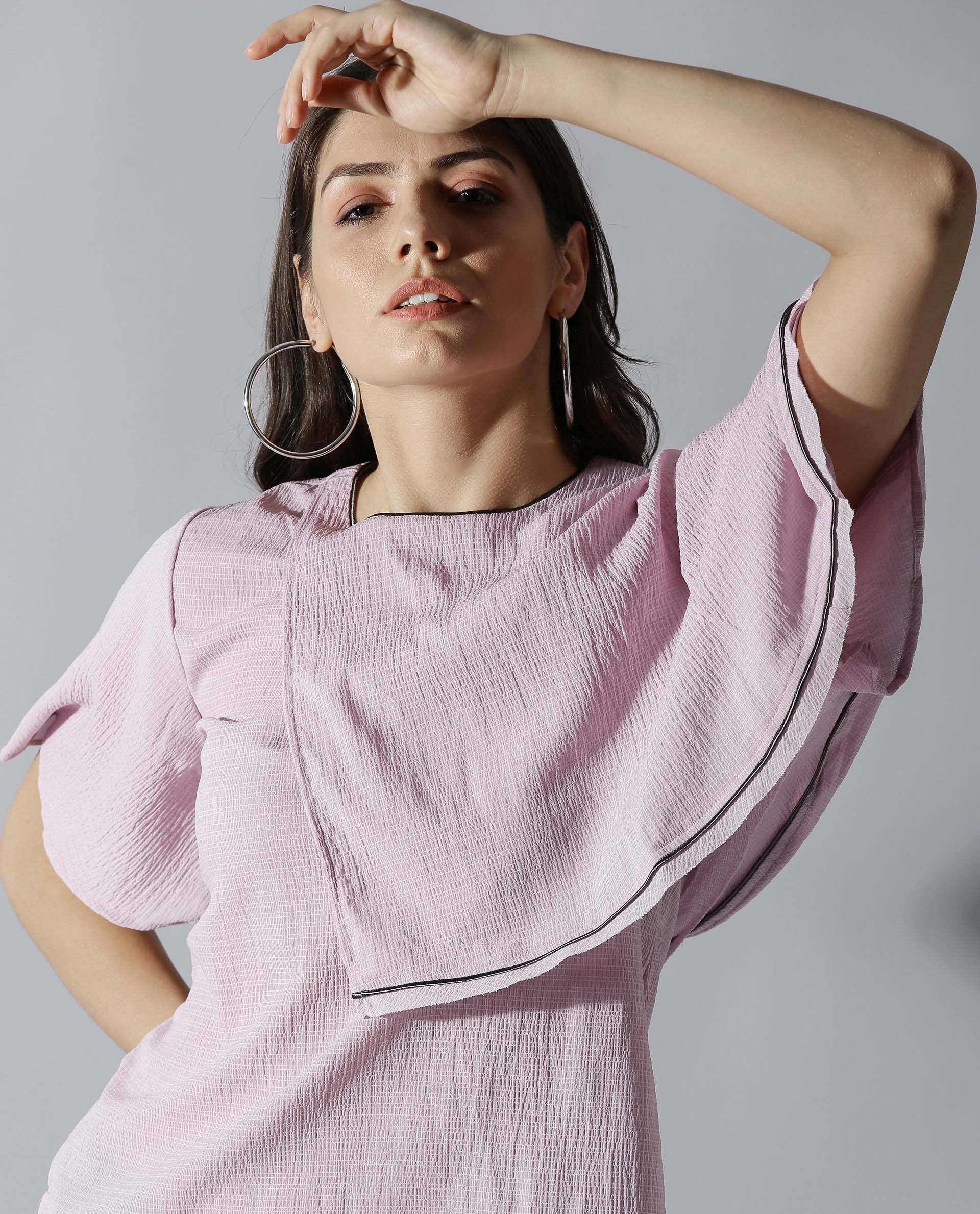 Rareism Women Butter Cup Pink Top Short Sleeves - Image 2