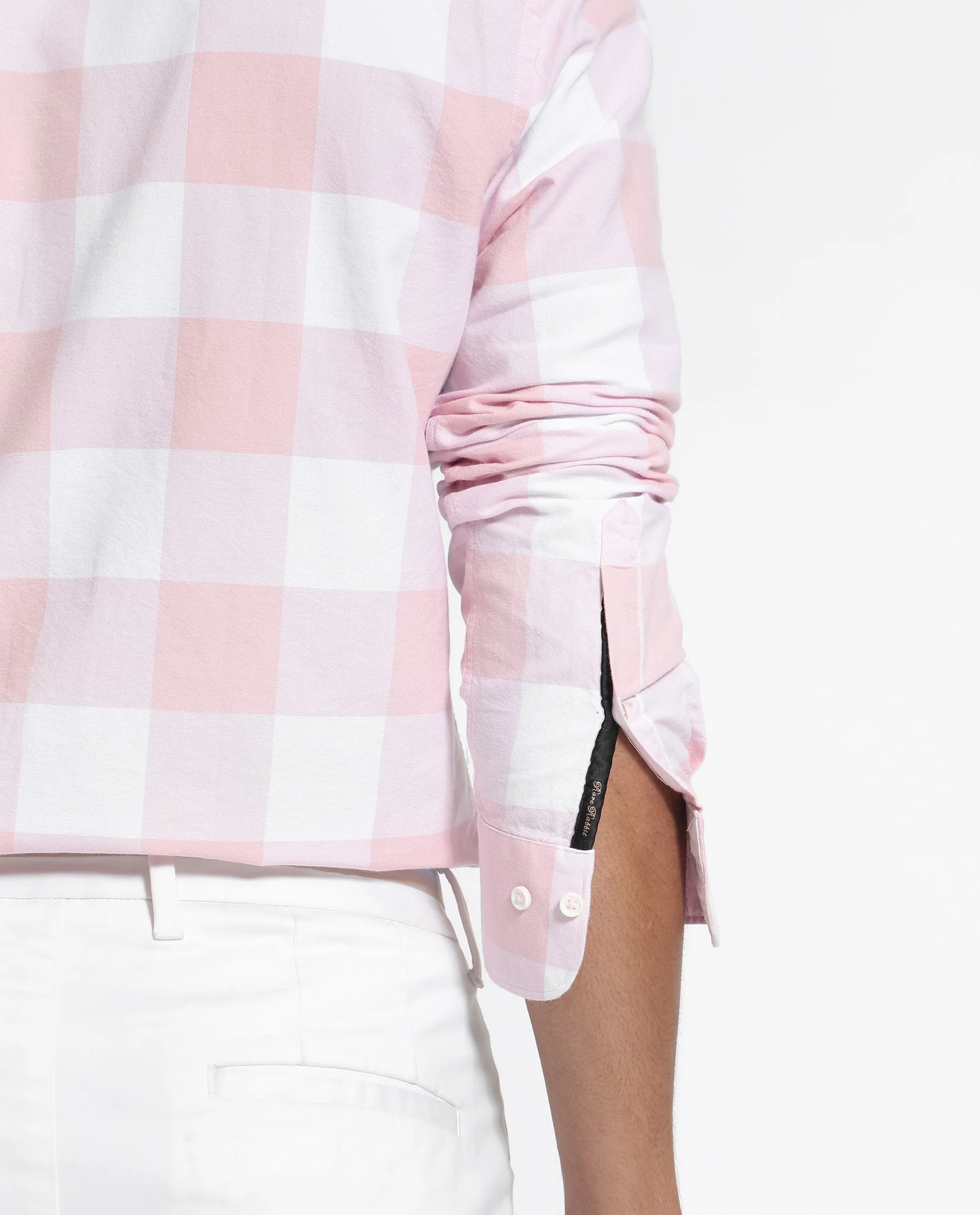 Rare Rabbit Men's Byre Light Pink Cotton Checked Print Regular Fit Full Sleeve Collared Shirt - Image 4