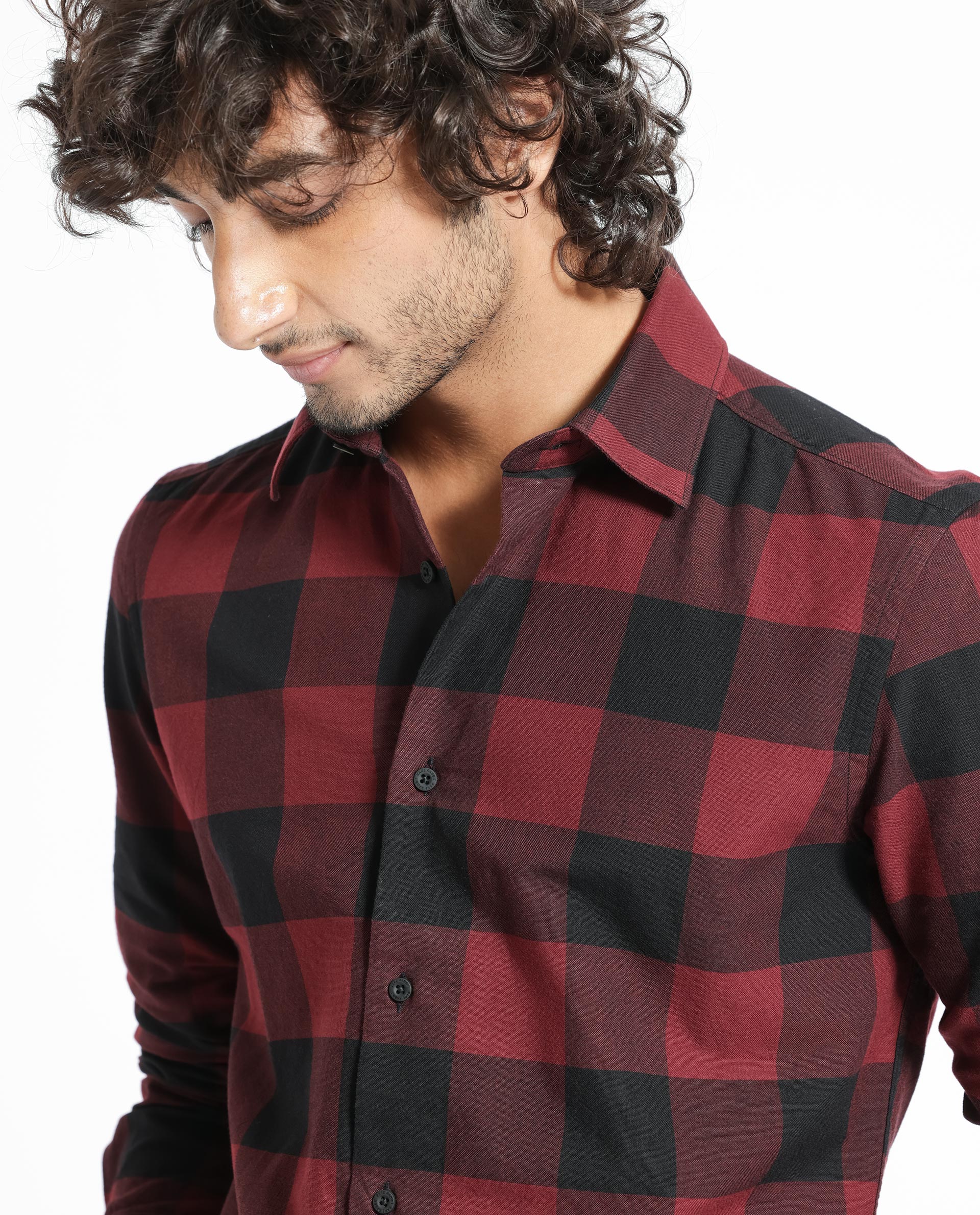 Rare Rabbit Men's Byre Multi Cotton Checked Print Regular Fit Full Sleeve Collared Shirt - Image 10