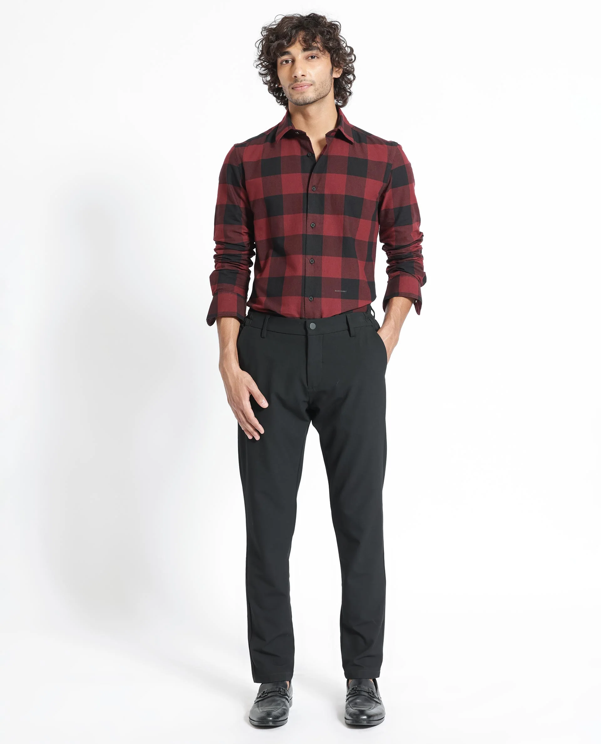 Rare Rabbit Men's Byre Multi Cotton Checked Print Regular Fit Full Sleeve Collared Shirt - Image 2
