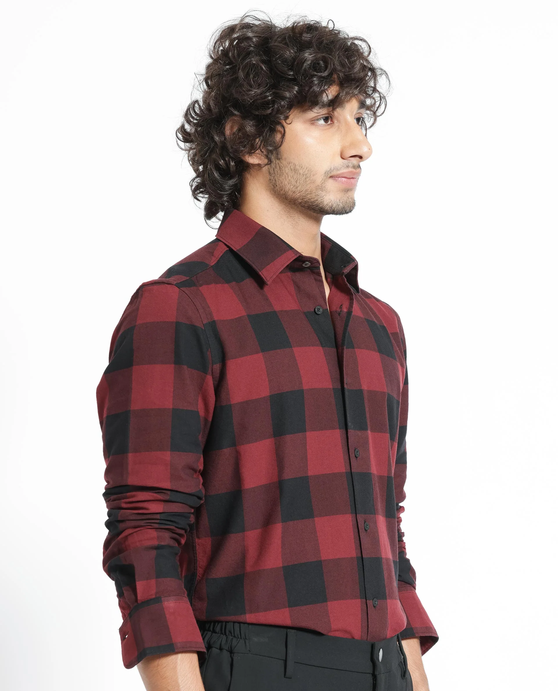 Rare Rabbit Men's Byre Multi Cotton Checked Print Regular Fit Full Sleeve Collared Shirt - Image 6