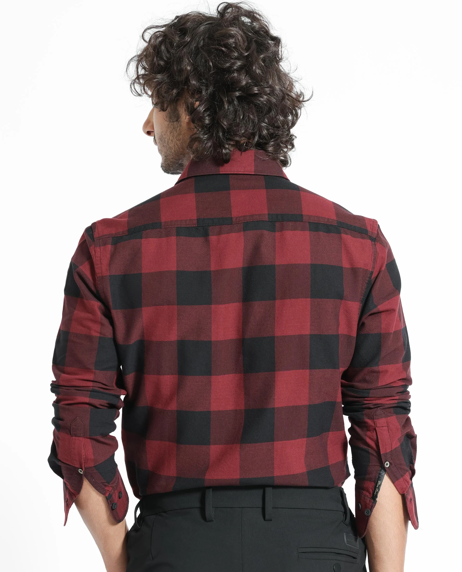 Rare Rabbit Men's Byre Multi Cotton Checked Print Regular Fit Full Sleeve Collared Shirt - Image 7