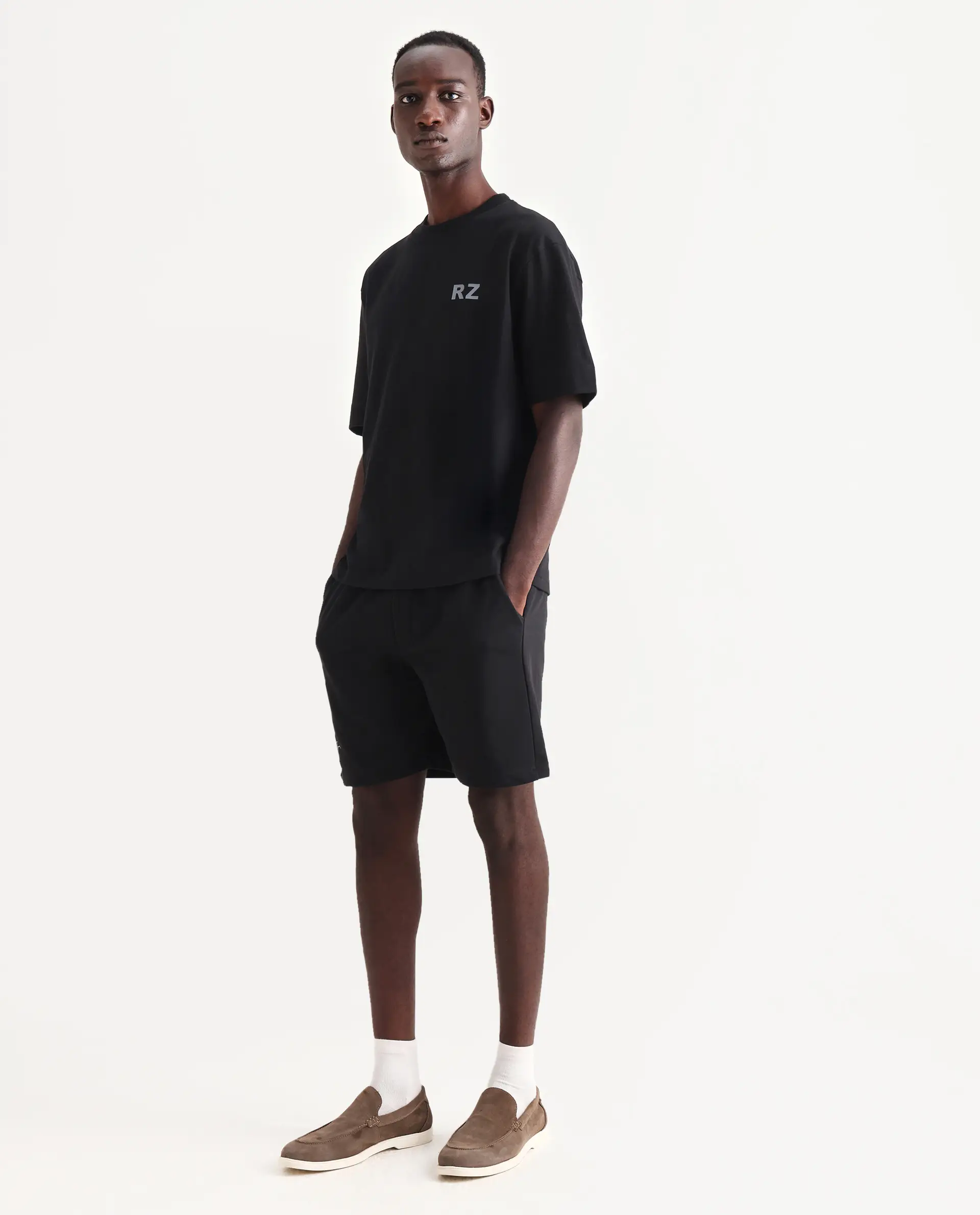 Rare Rabbit Men's Cade-B Black Cotton Typography Print Oversized Fit Shorts - Image 5