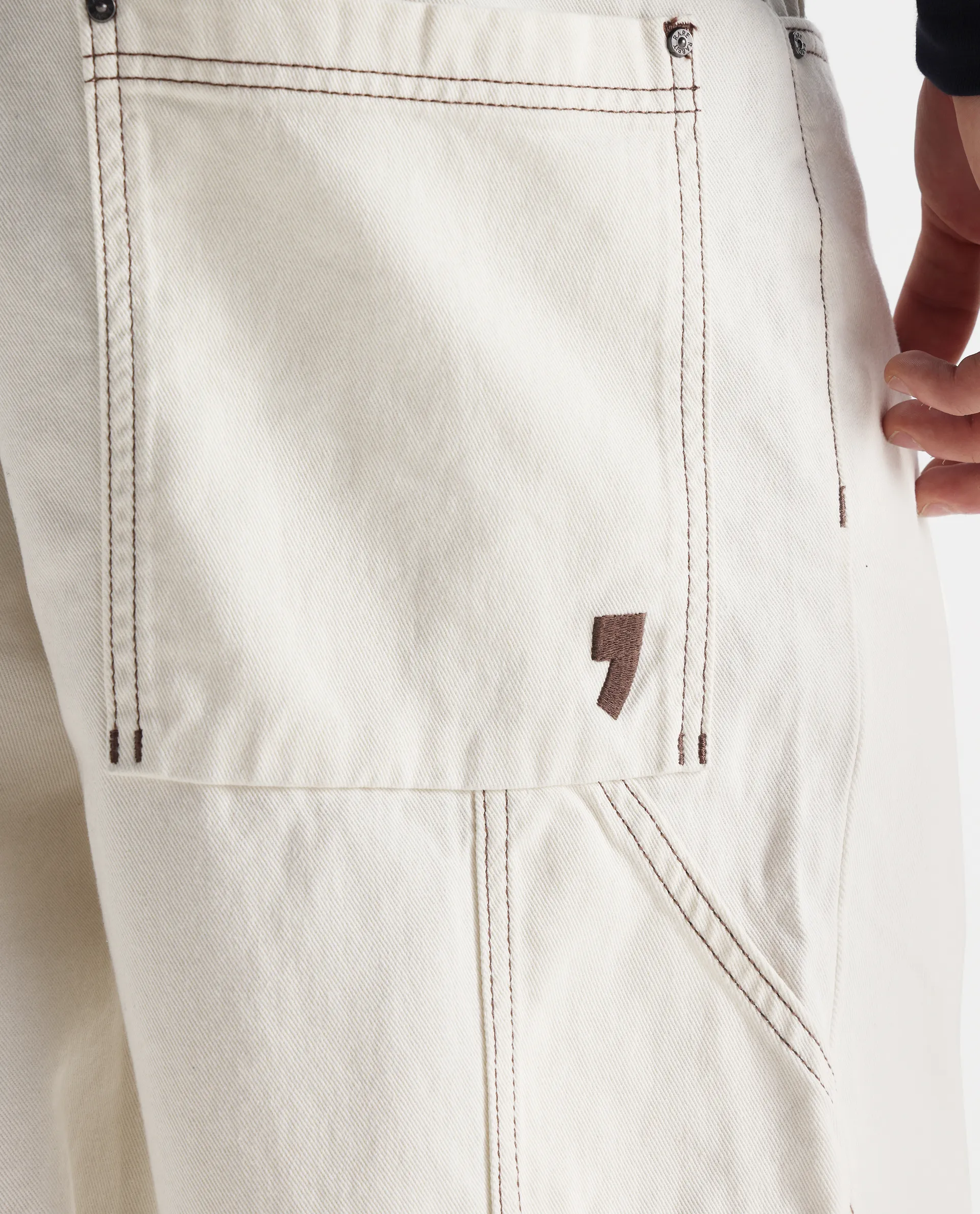 Rare Rabbit Men's Cade White Cotton Plain Baggy Fit Jeans - Image 6