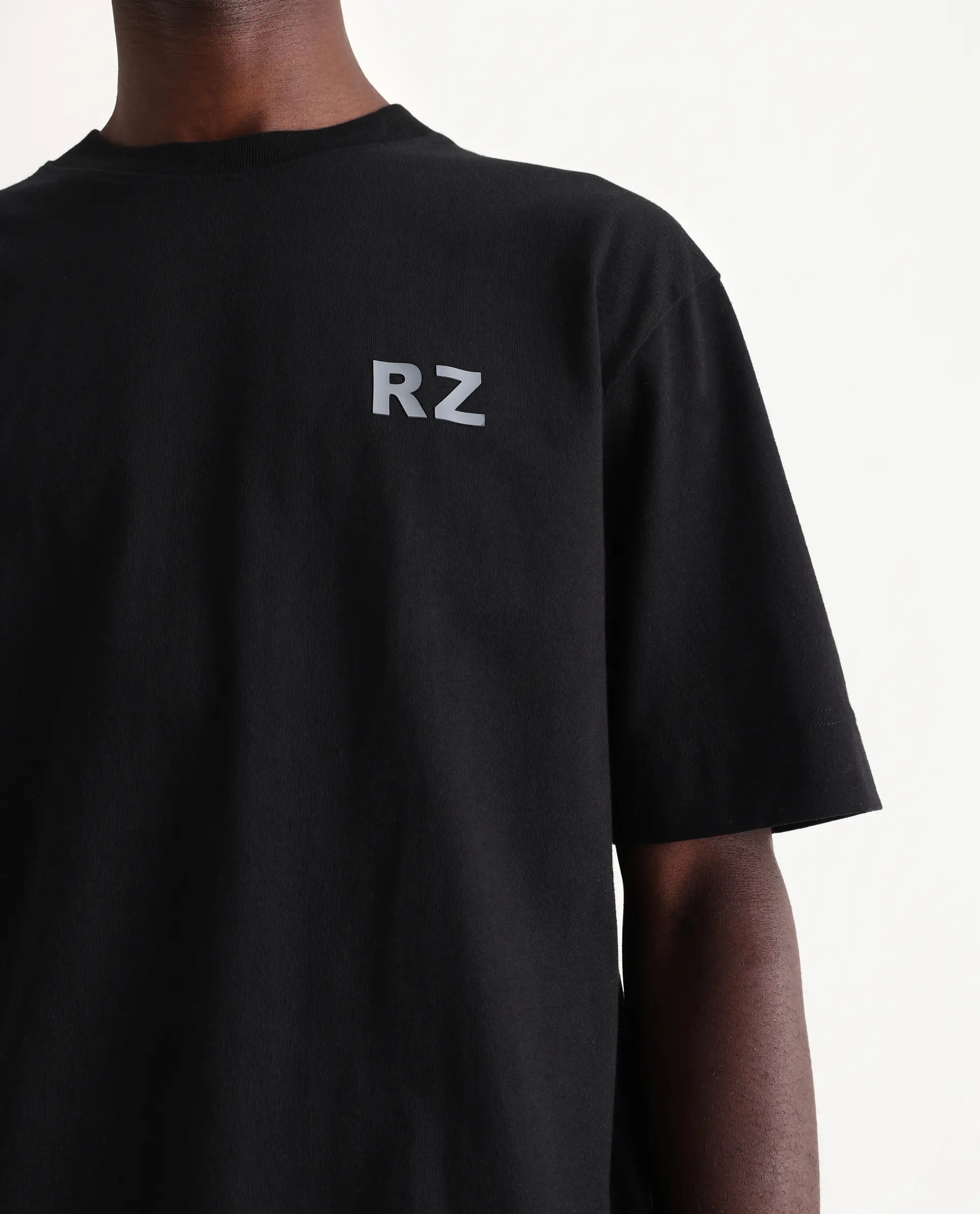 Rare Rabbit Men's Cade Black Cotton Graphic Print Oversized Fit Half Sleeve Crew Neck T-Shirt - Image 3