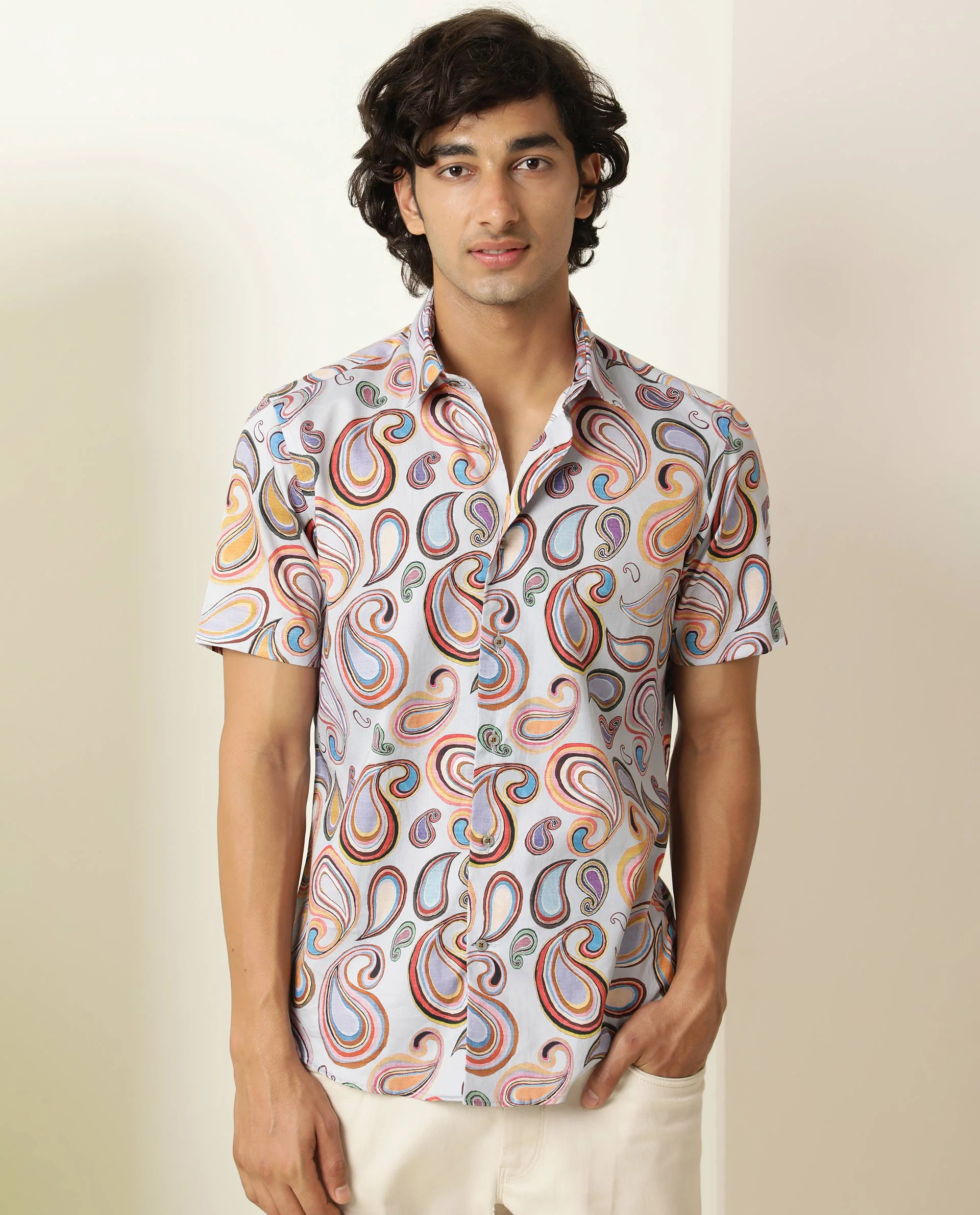 Rare Rabbit Men's Cadiz Multi Regular Fit Shirt - Image 4