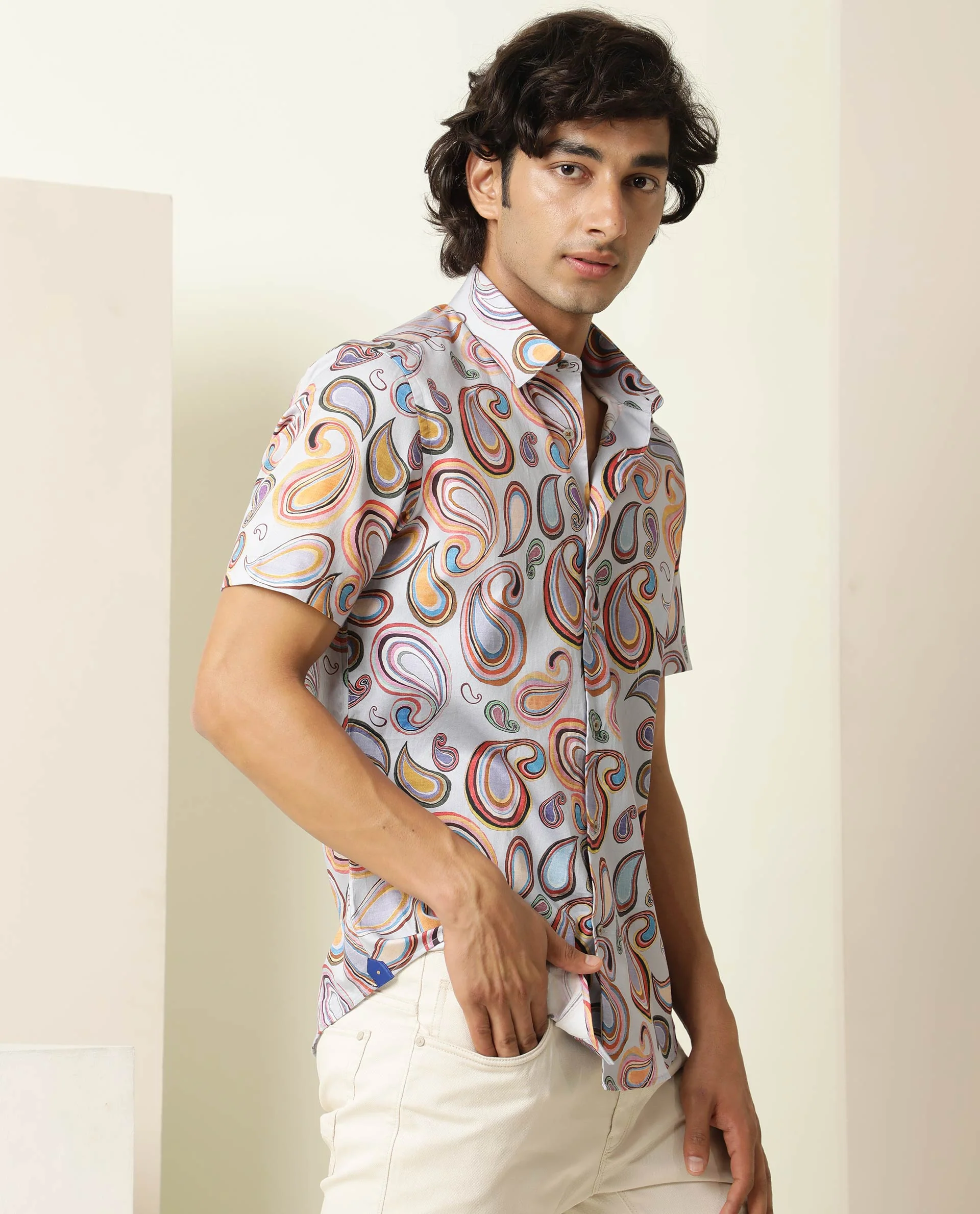 Rare Rabbit Men's Cadiz Multi Regular Fit Shirt - Image 5