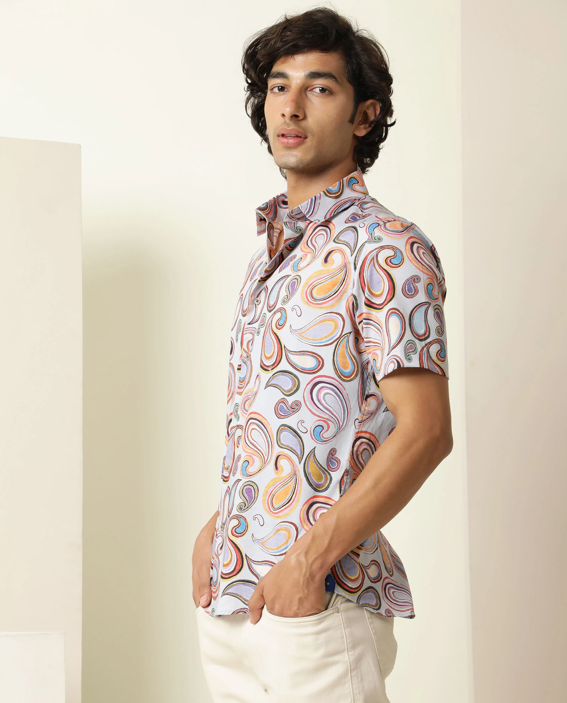 Rare Rabbit Men's Cadiz Multi Regular Fit Shirt - Image 7