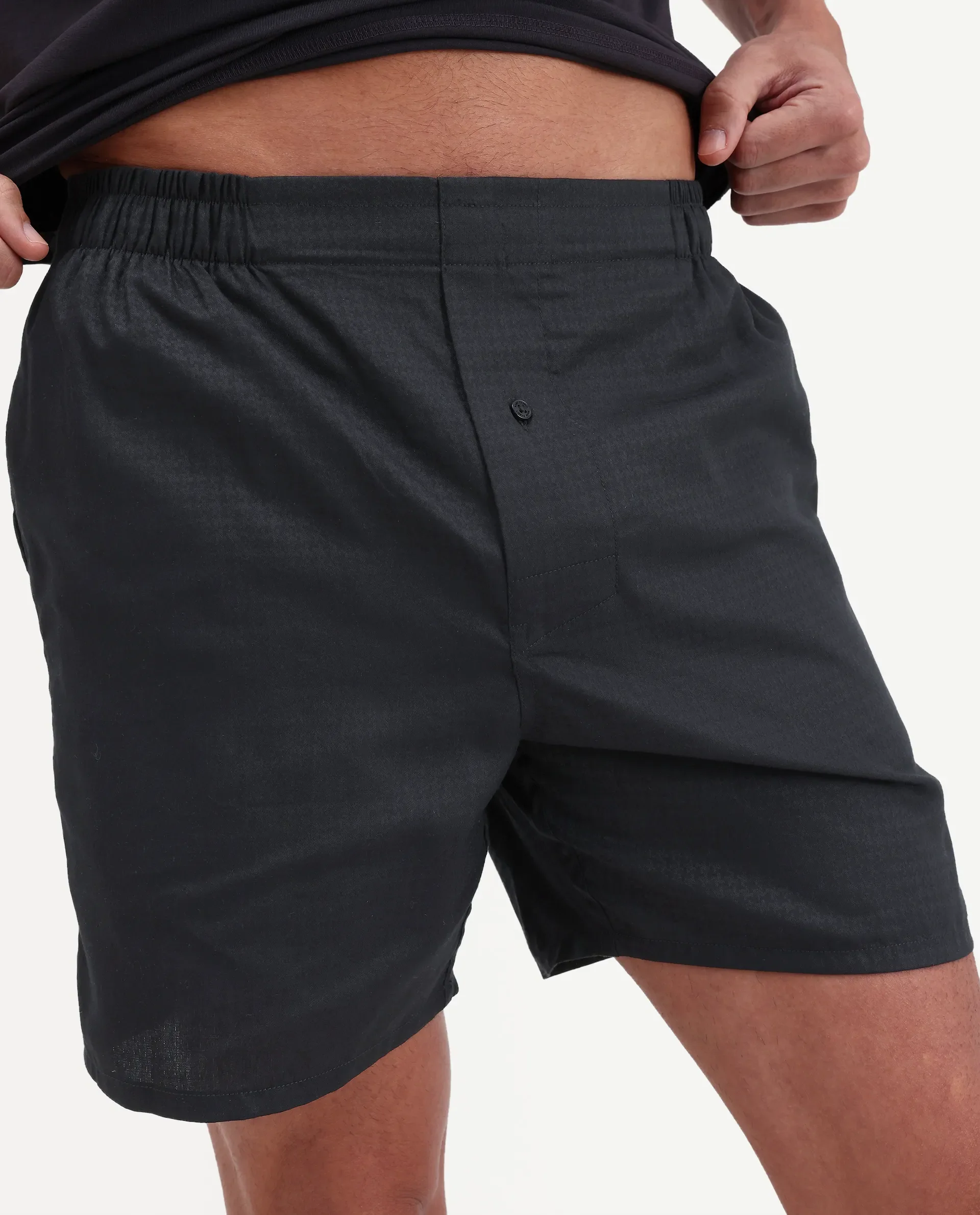 Rare Rabbit Men's Cean Black Cotton Fabric Regular Fit Checks Boxer - Image 2
