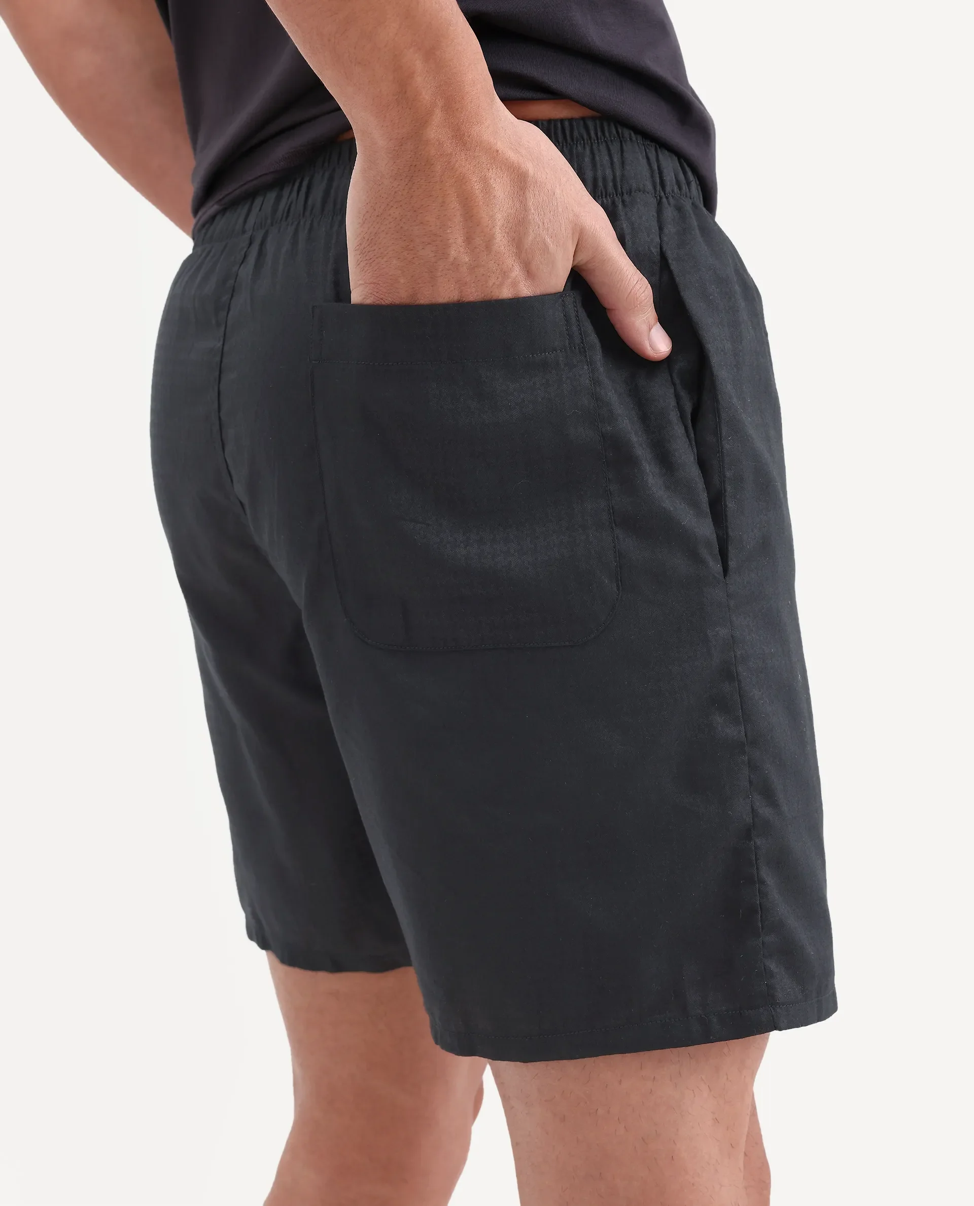 Rare Rabbit Men's Cean Black Cotton Fabric Regular Fit Checks Boxer - Image 5